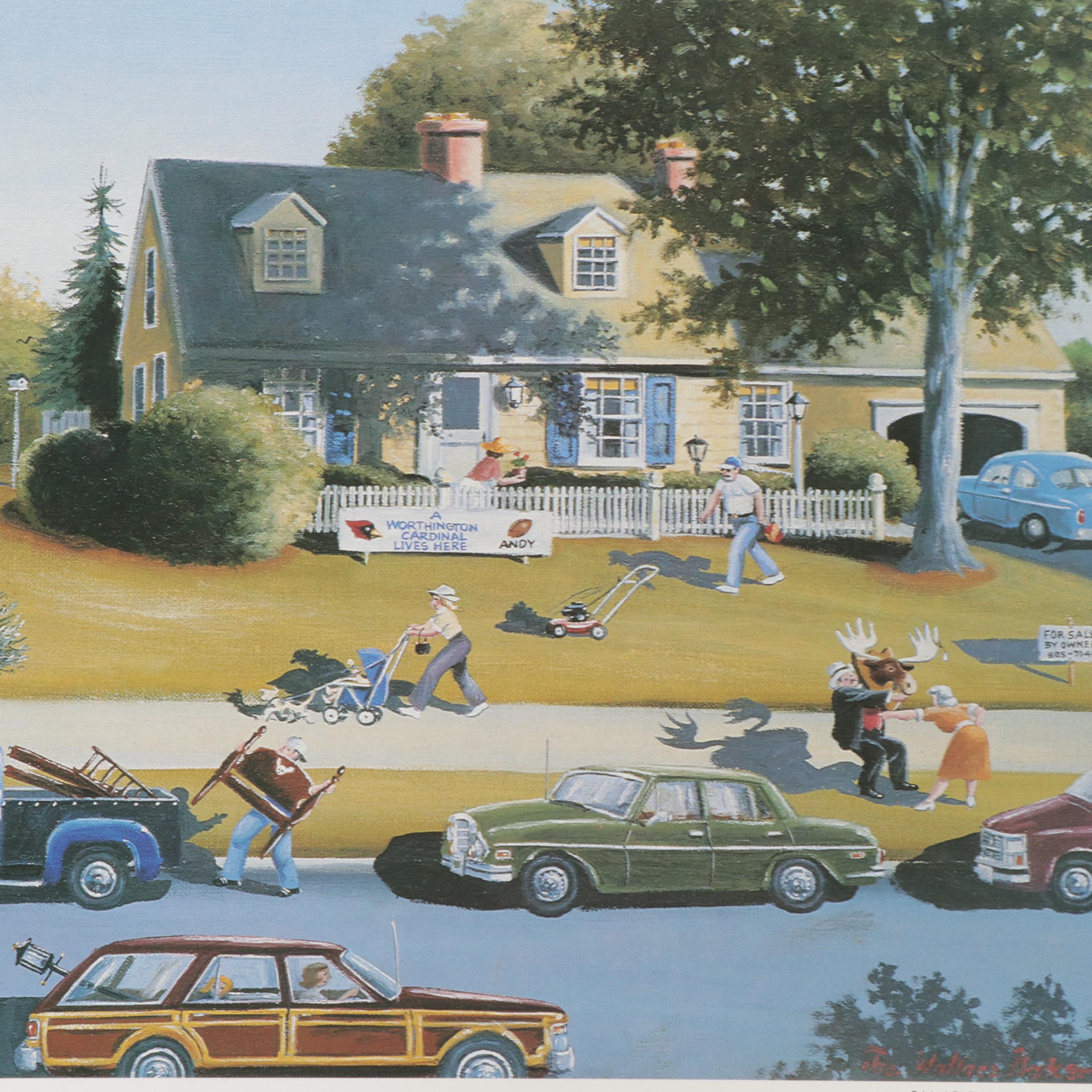 Offset Lithograph After James Wallace Baker "Saturday Morning in Colonial Hills"