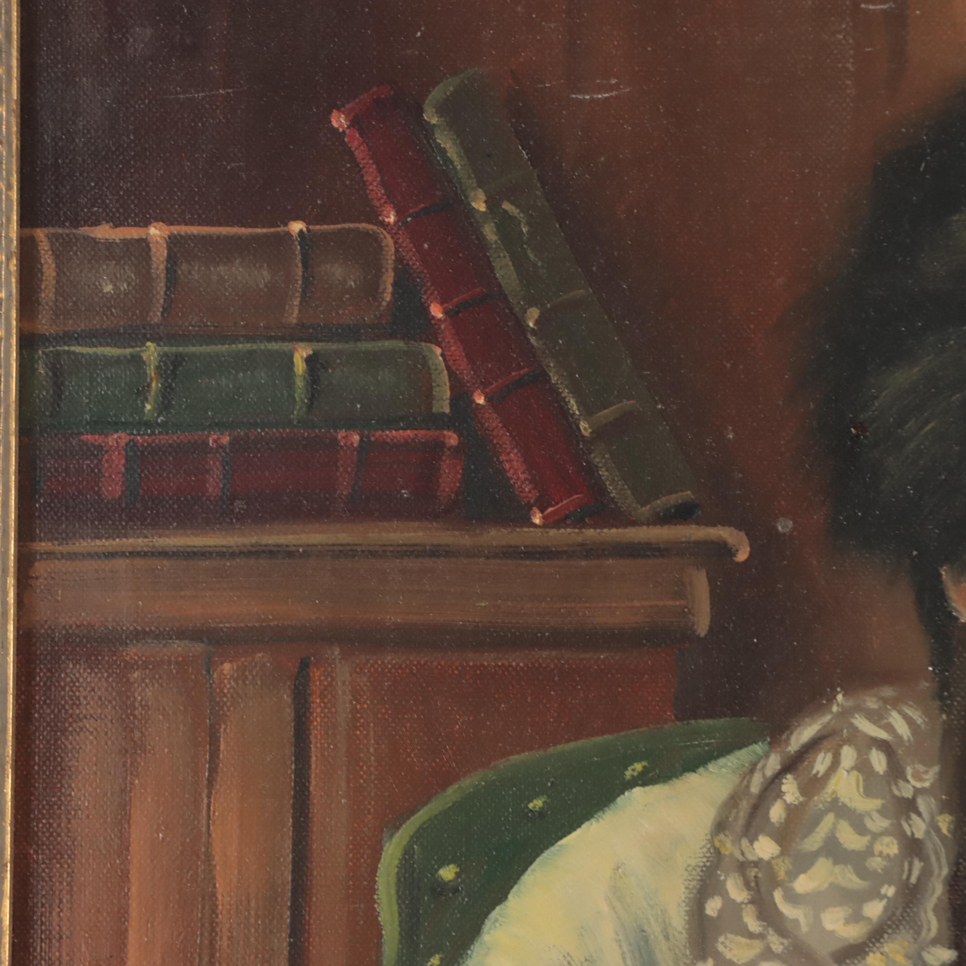 Portrait Oil Painting of a Rabbi Reading