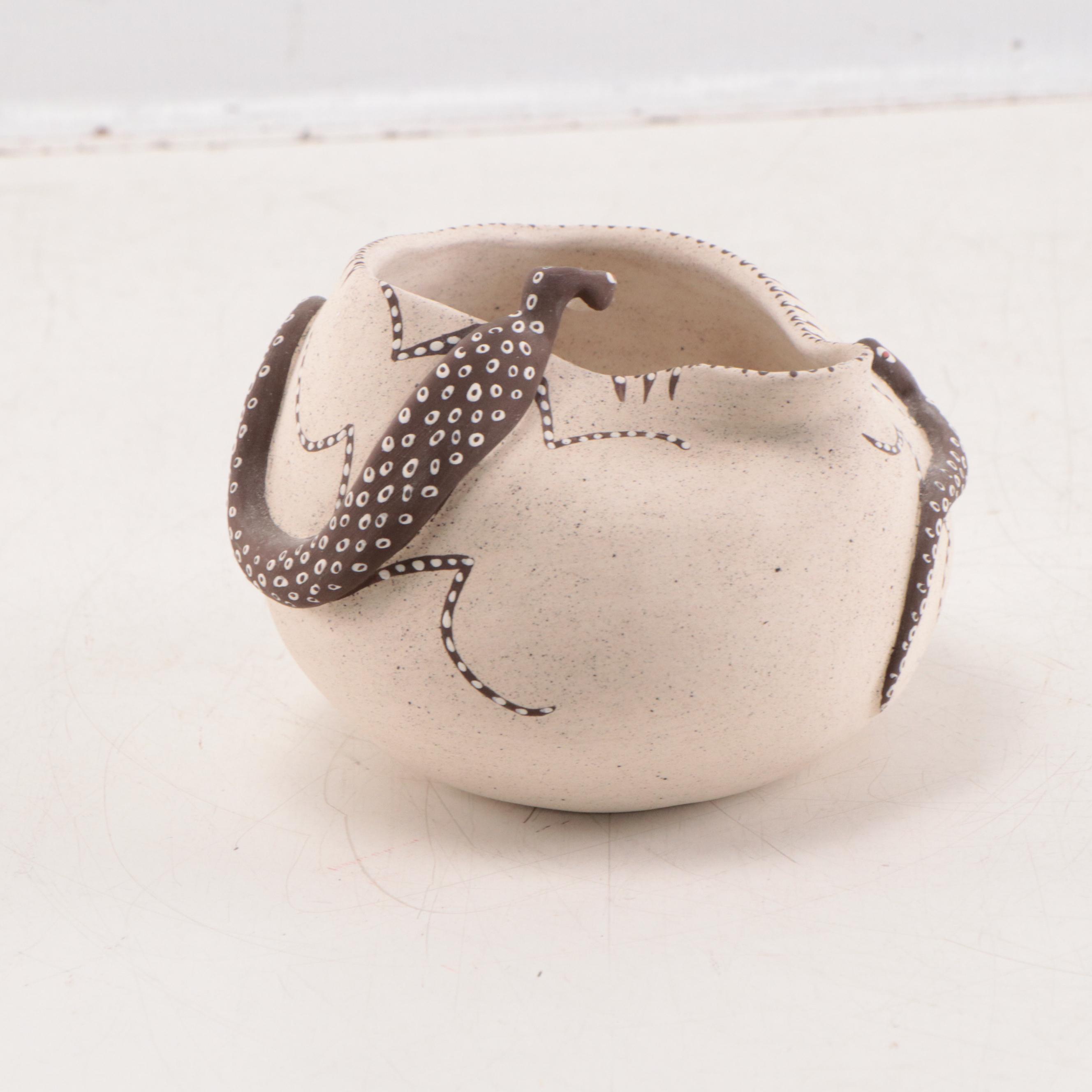 Kayote Lizard Motif Ceramic Bowl, 1999
