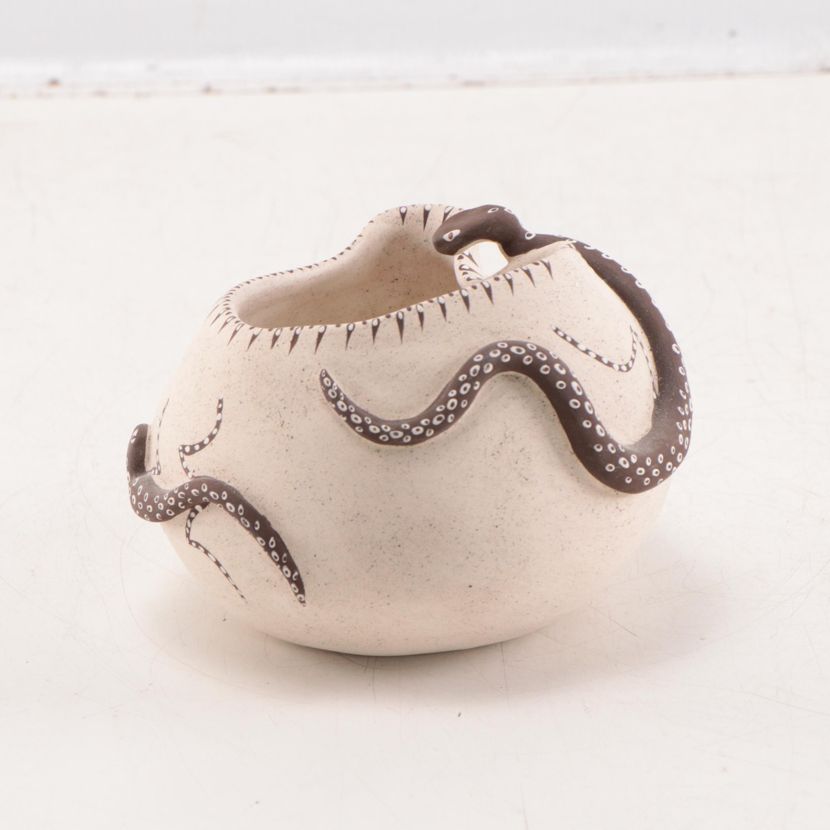 Kayote Lizard Motif Ceramic Bowl, 1999