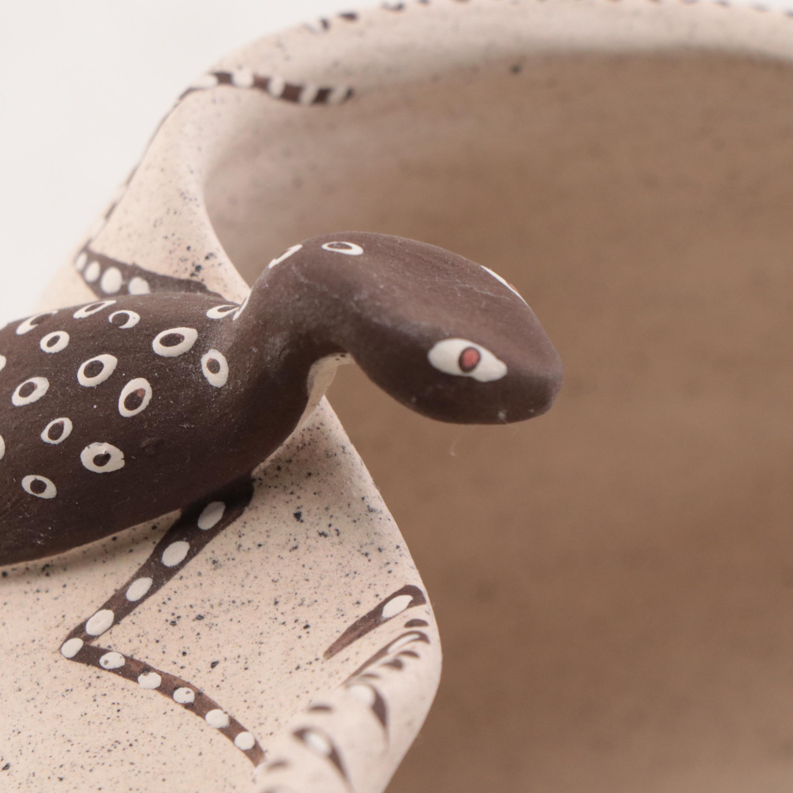 Kayote Lizard Motif Ceramic Bowl, 1999