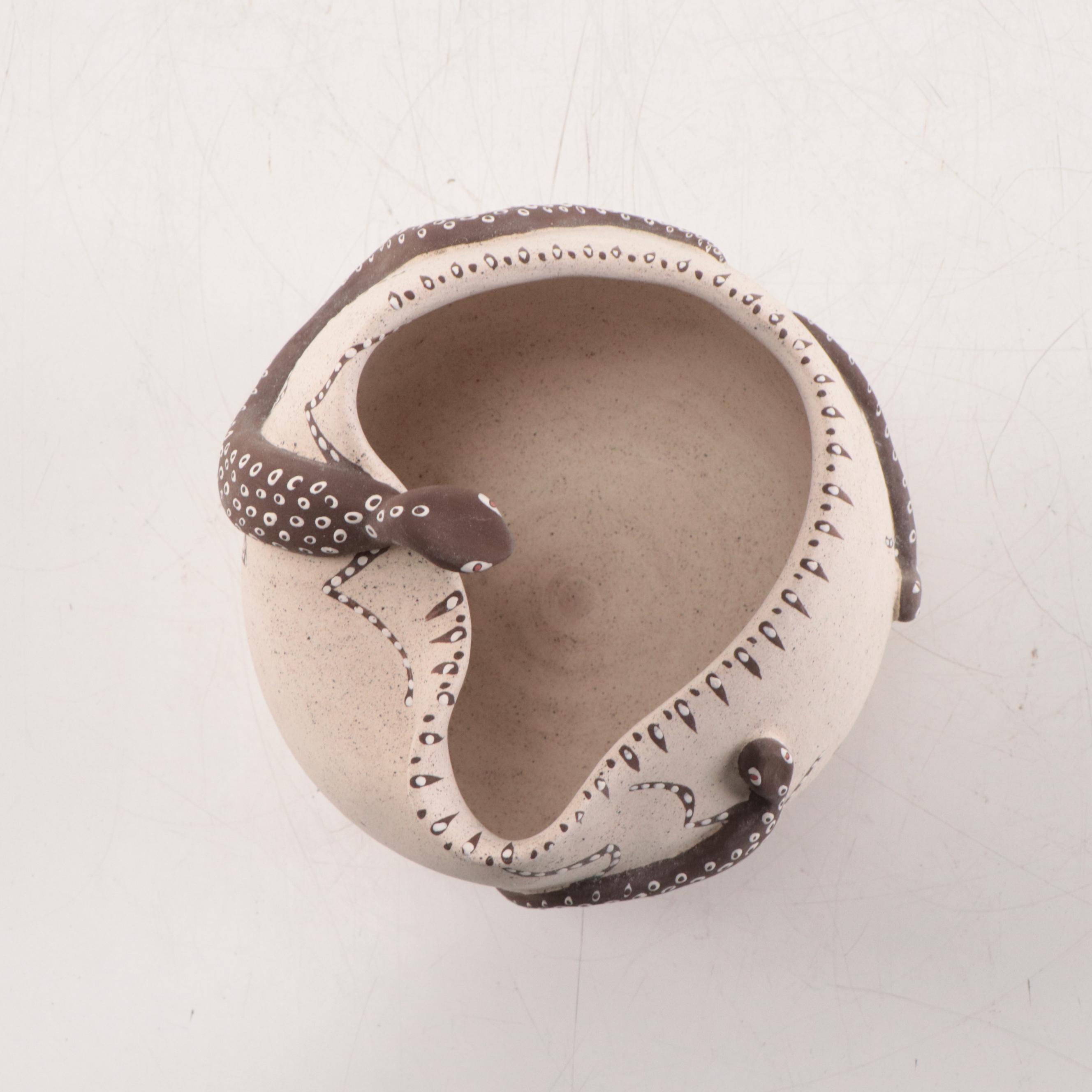 Kayote Lizard Motif Ceramic Bowl, 1999