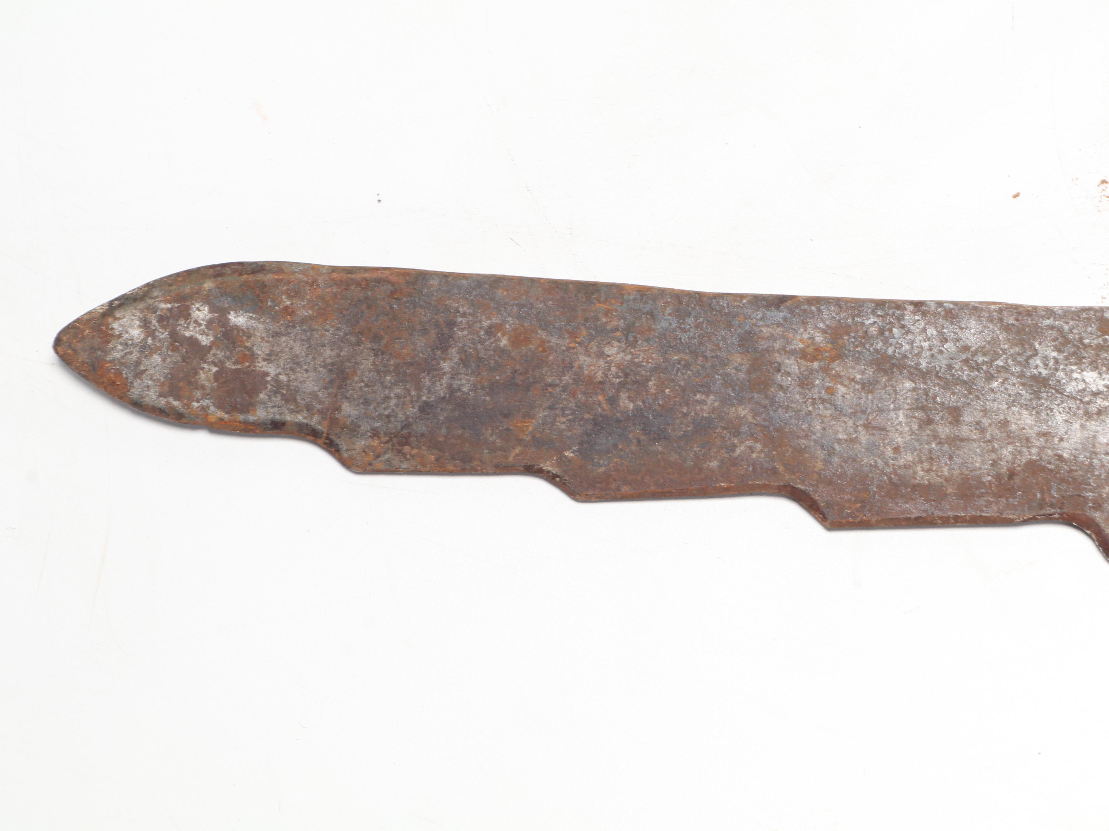 Wrought Iron Ice Tongs With Hay Saw, Late 19th/ Early 20th Century