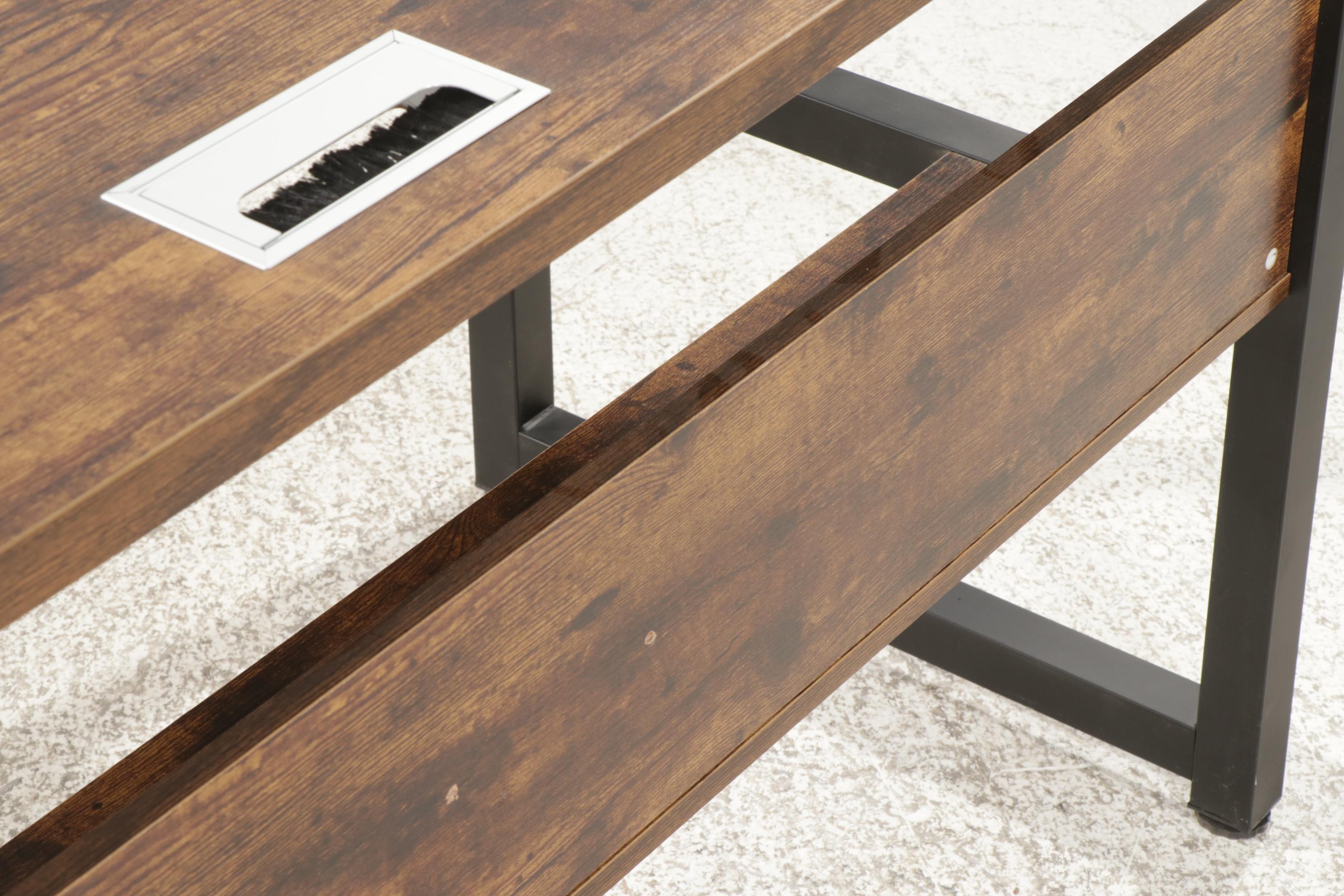 Ethan Allen Georgian Style Leather Office Chair with Contemporary Desk