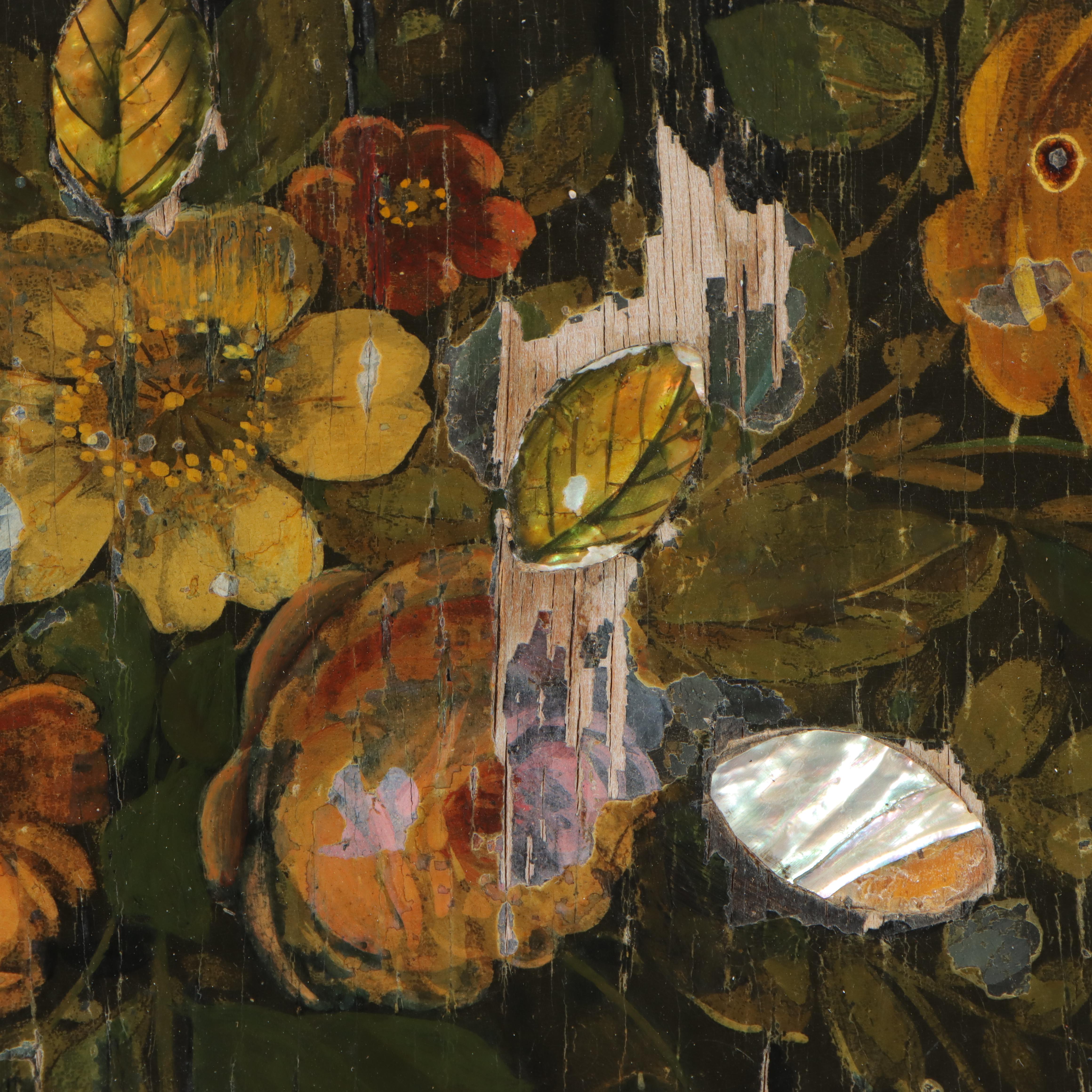 Victorian Papier-mâché Tray on Stand Coffee Table, 19th Century and Adapted