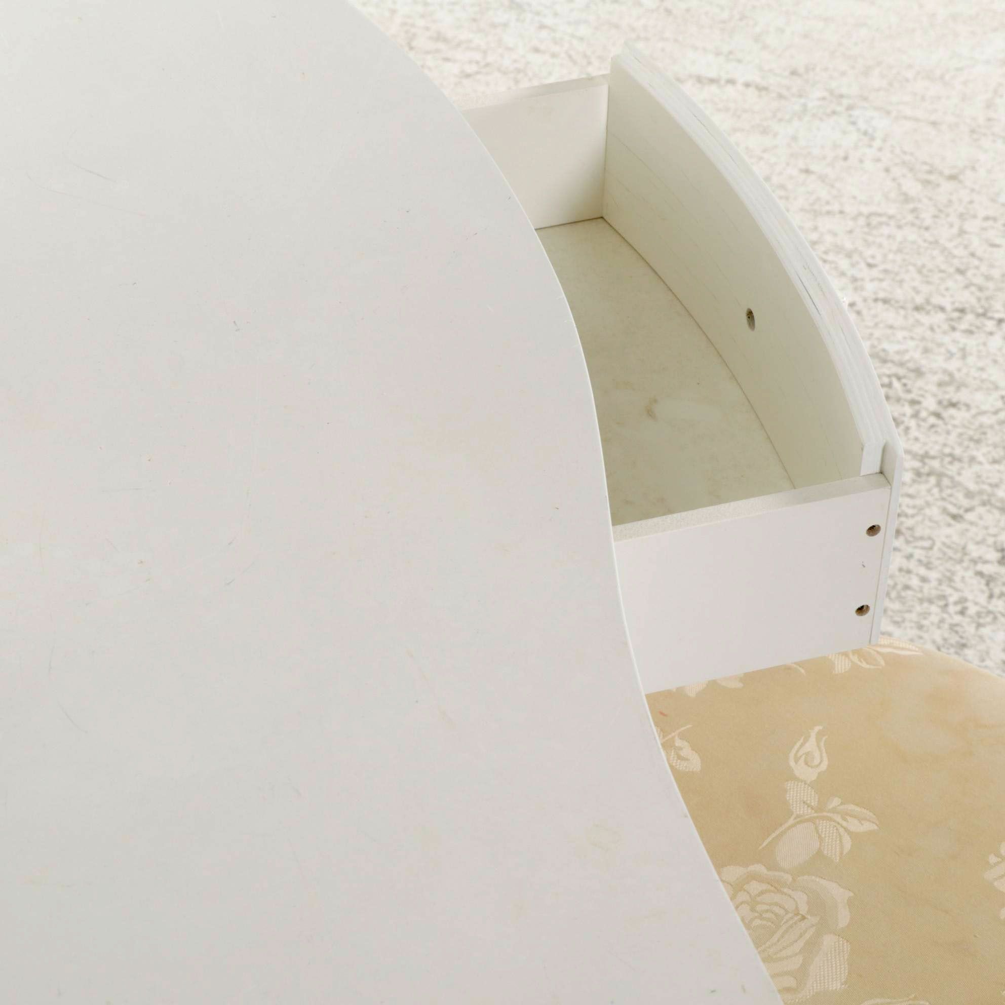 Gustavian Style White-Painted Vanity Table with Scrolled Metal Vanity Seat