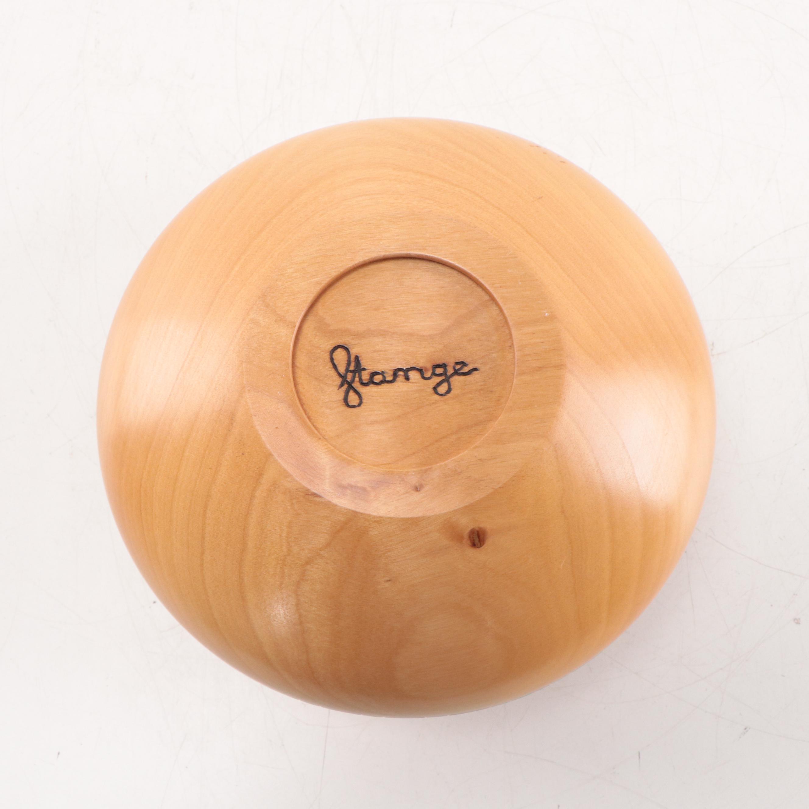 Klaus Stange Turquoise Accented Alder Wood Bowl, Mid-20th Century