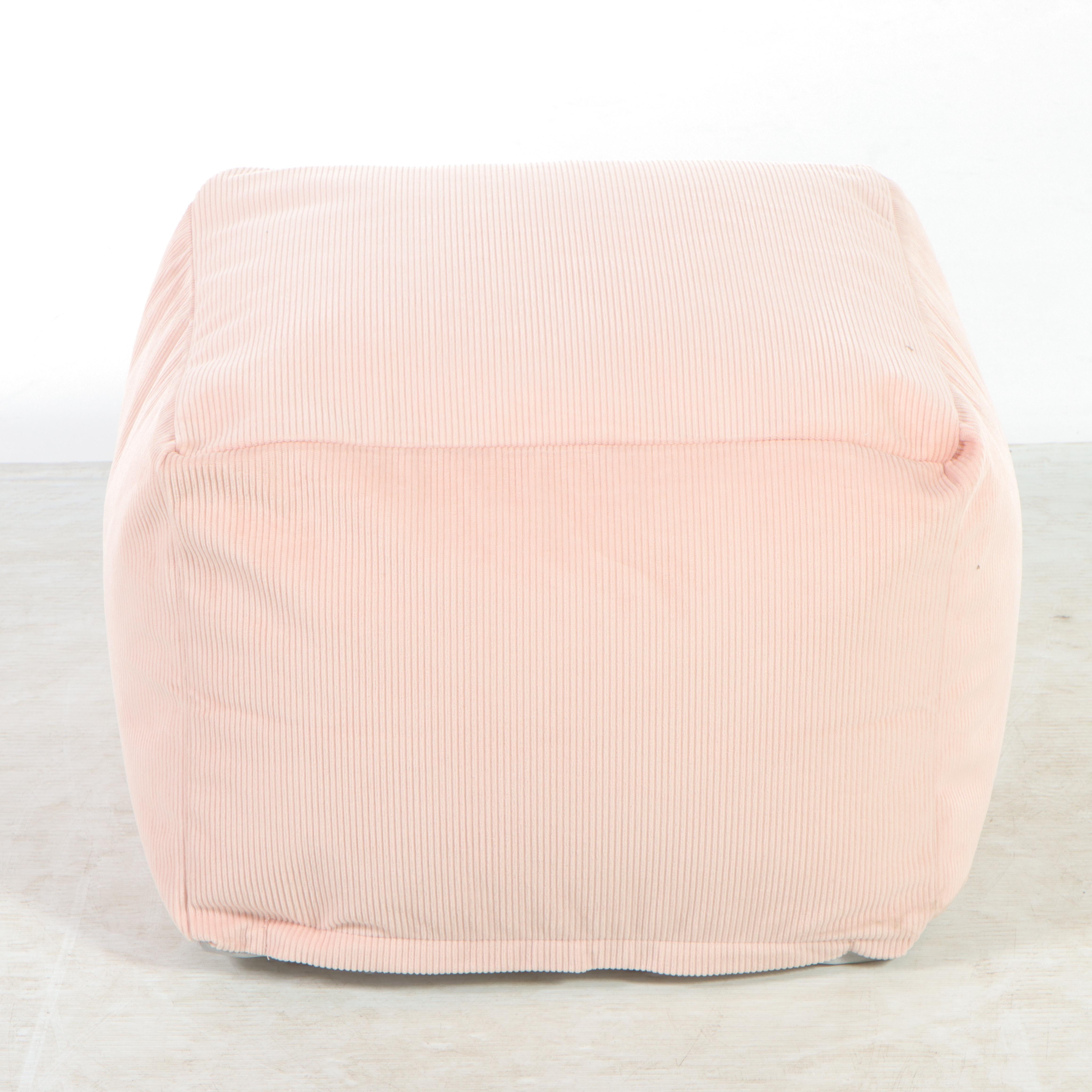 4' x 5'6 Machine Made Room Essentials Shag Area Rug and Corduroy Pouf