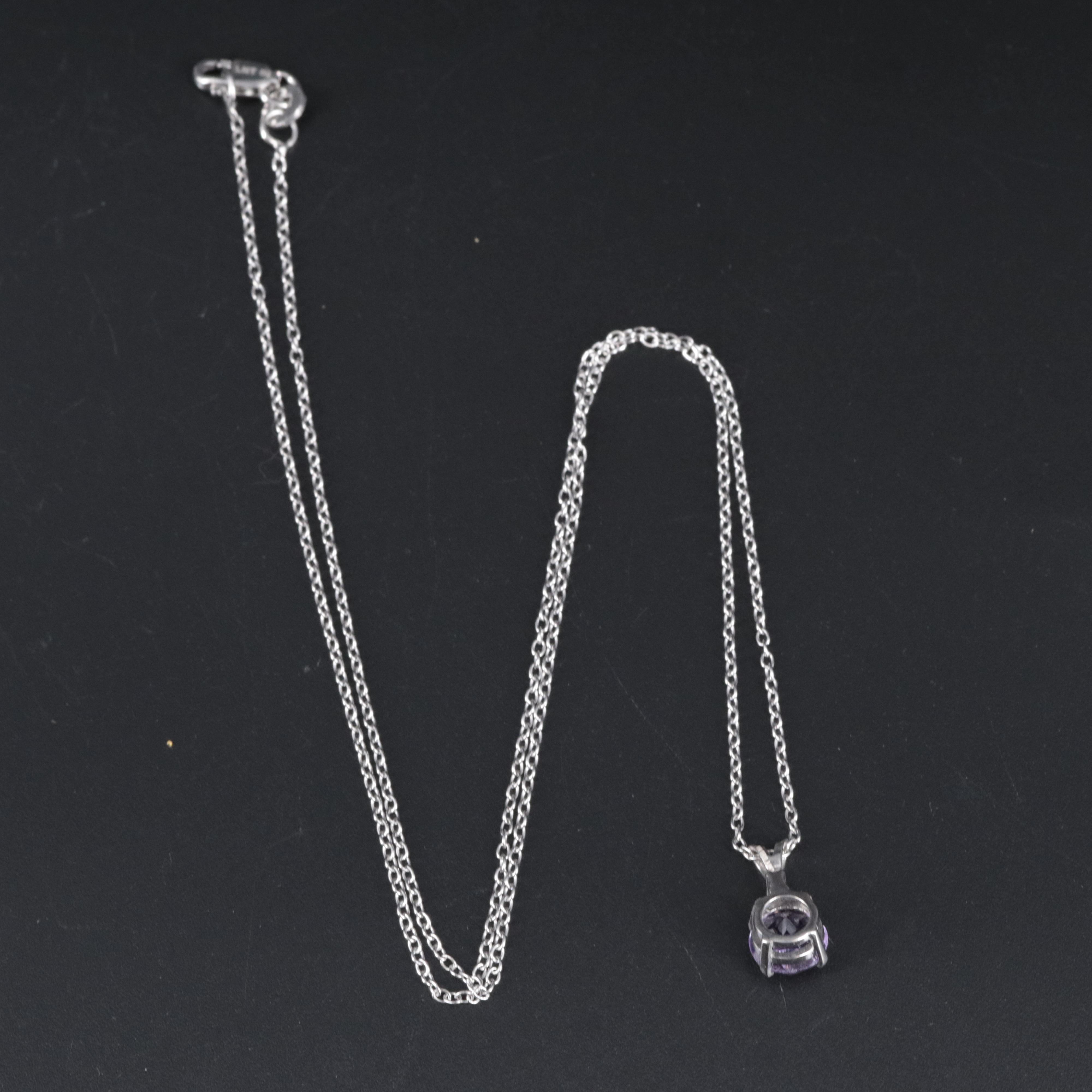 Sterling Silver Pendant Necklace Including Amethyst