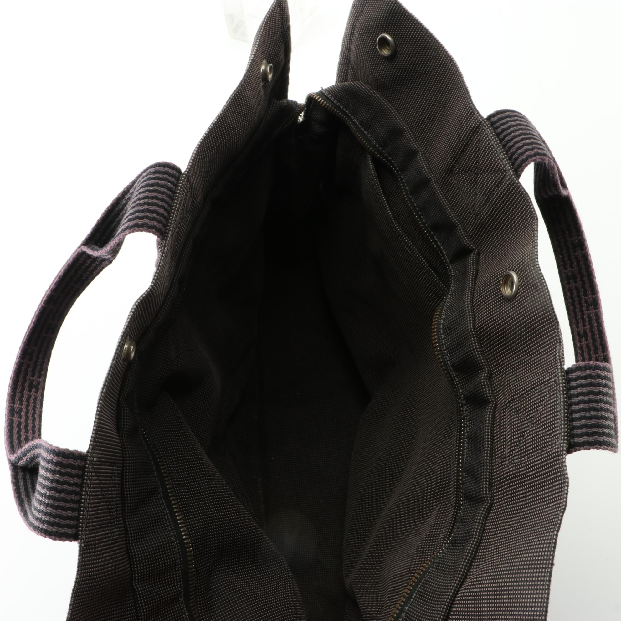 Hermès Herline Fourre Tout in Grey Nylon