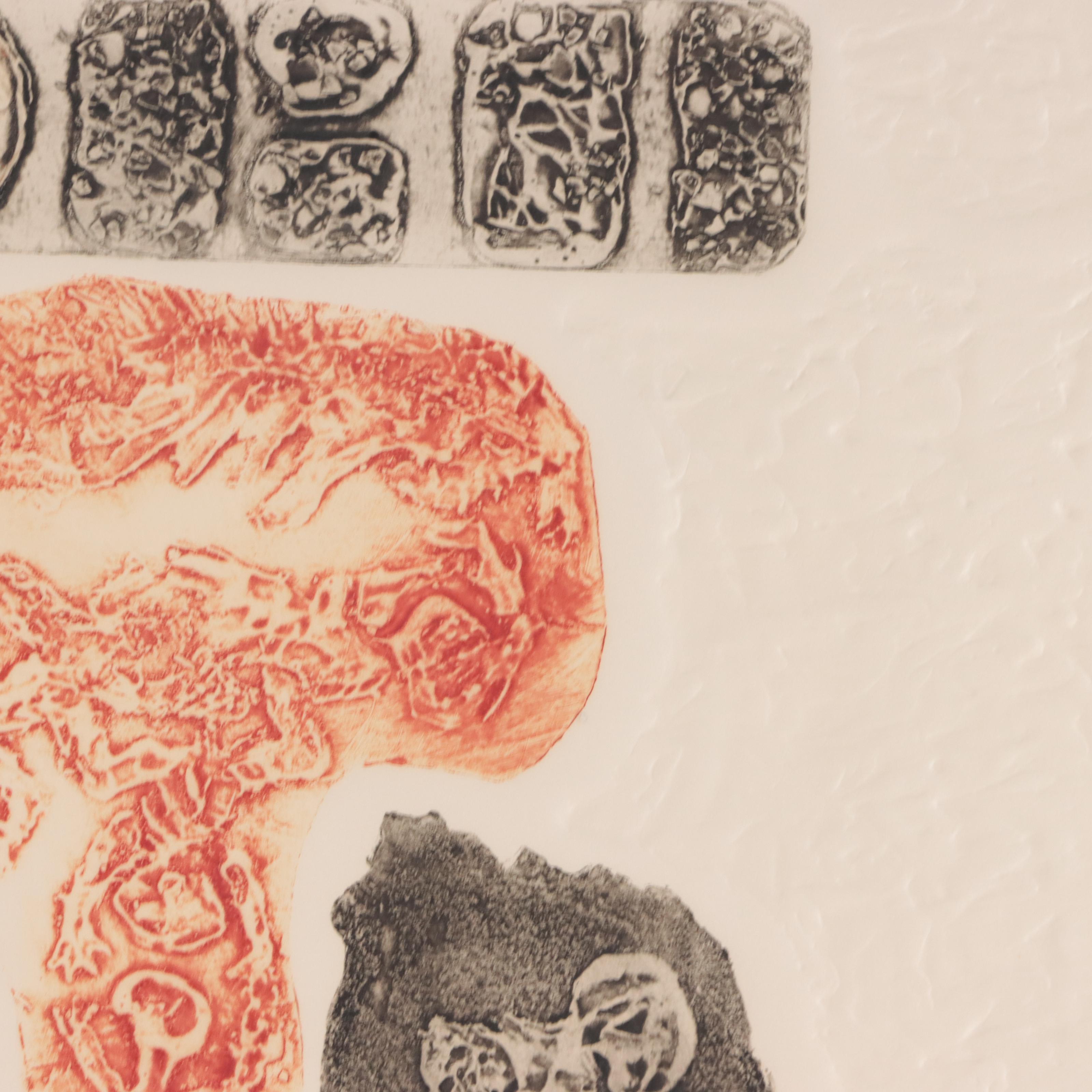 Gabrielle Brill Collagraph "The Moon is Down,"  1973