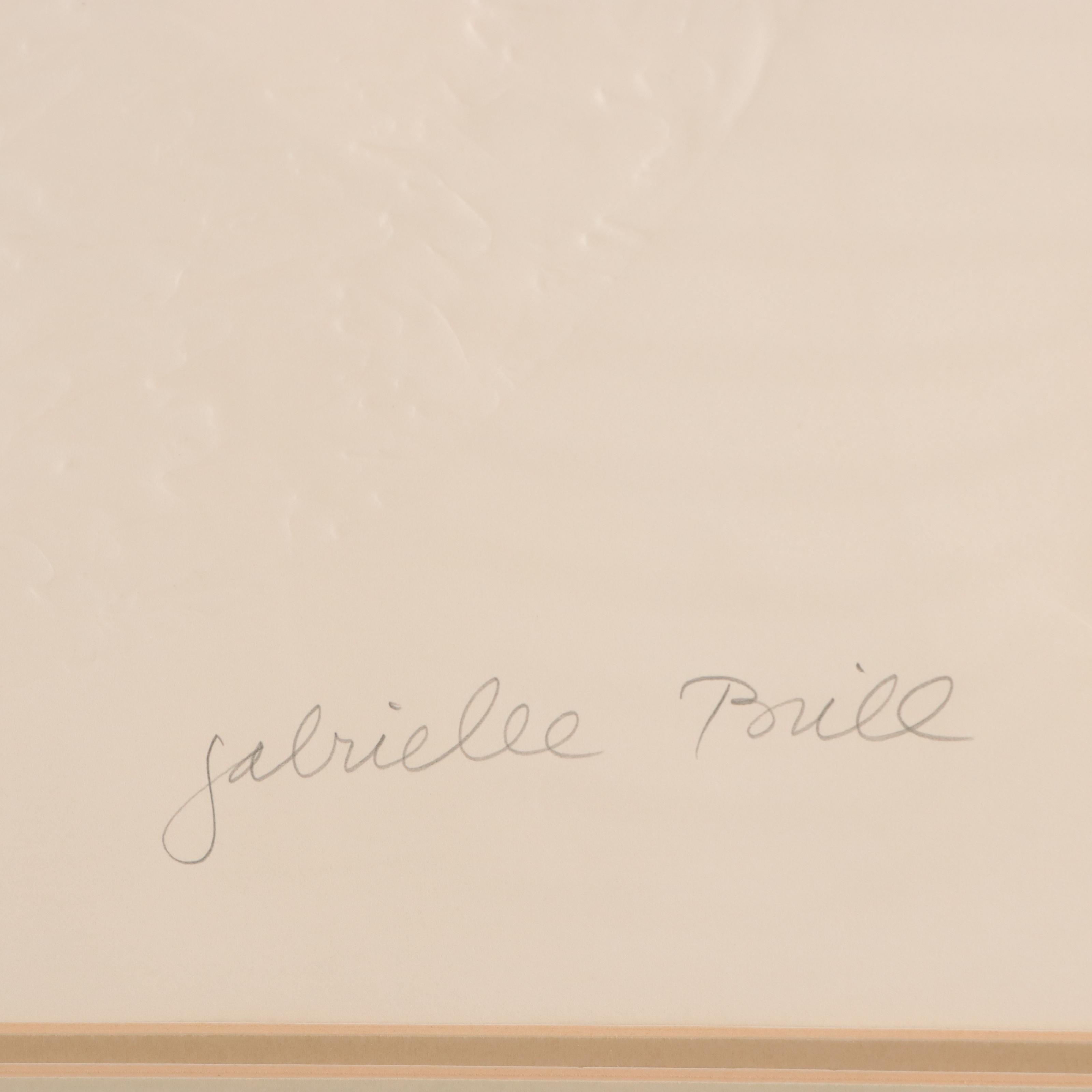 Gabrielle Brill Collagraph "The Moon is Down,"  1973