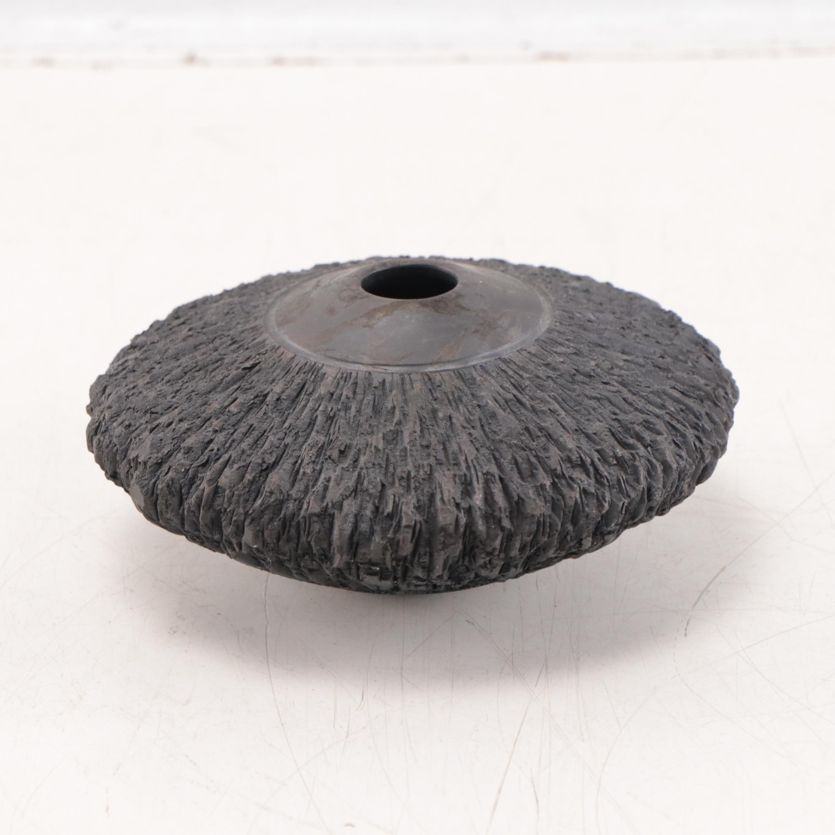 Pahponee Black Etched Seed Pot Vessel, 2005