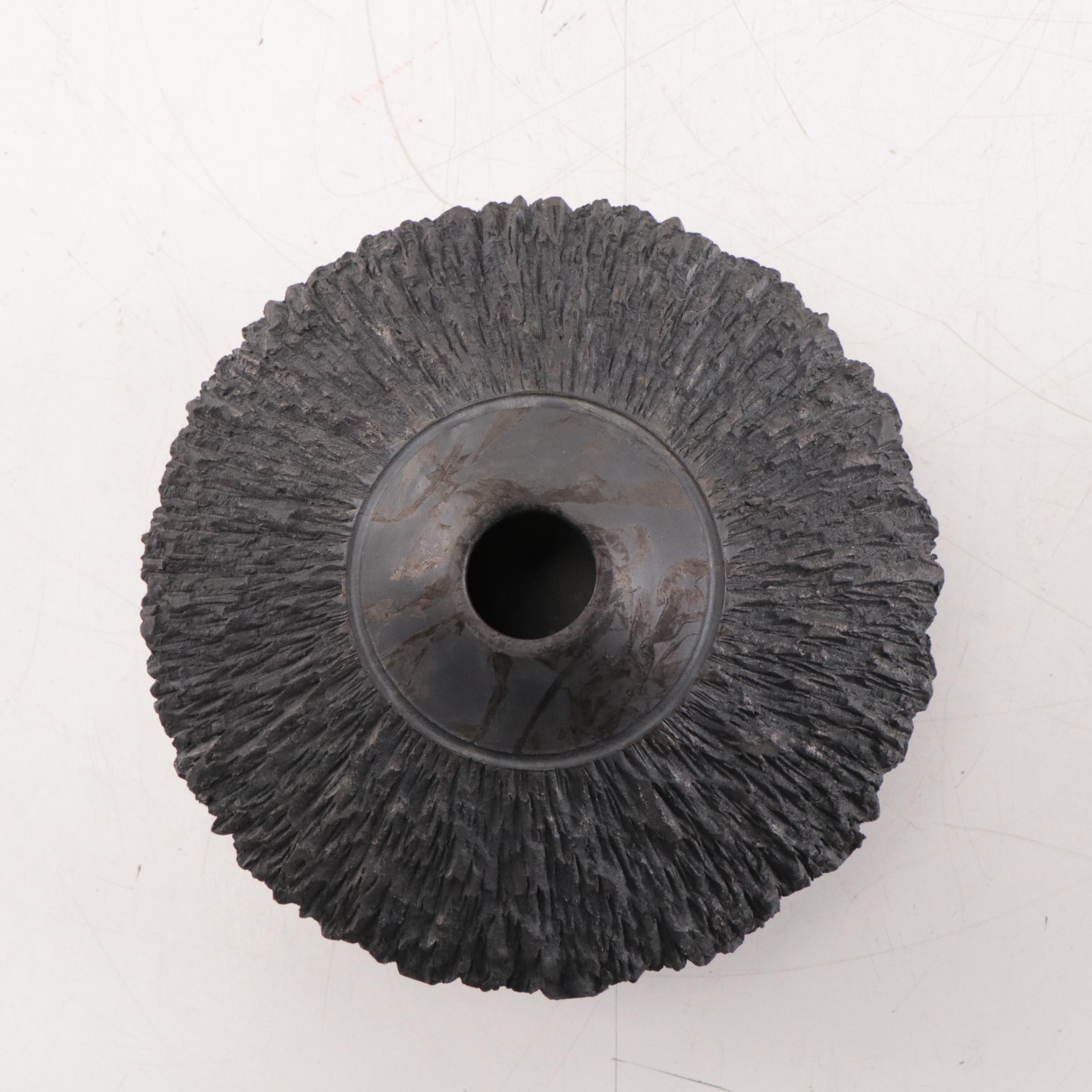 Pahponee Black Etched Seed Pot Vessel, 2005