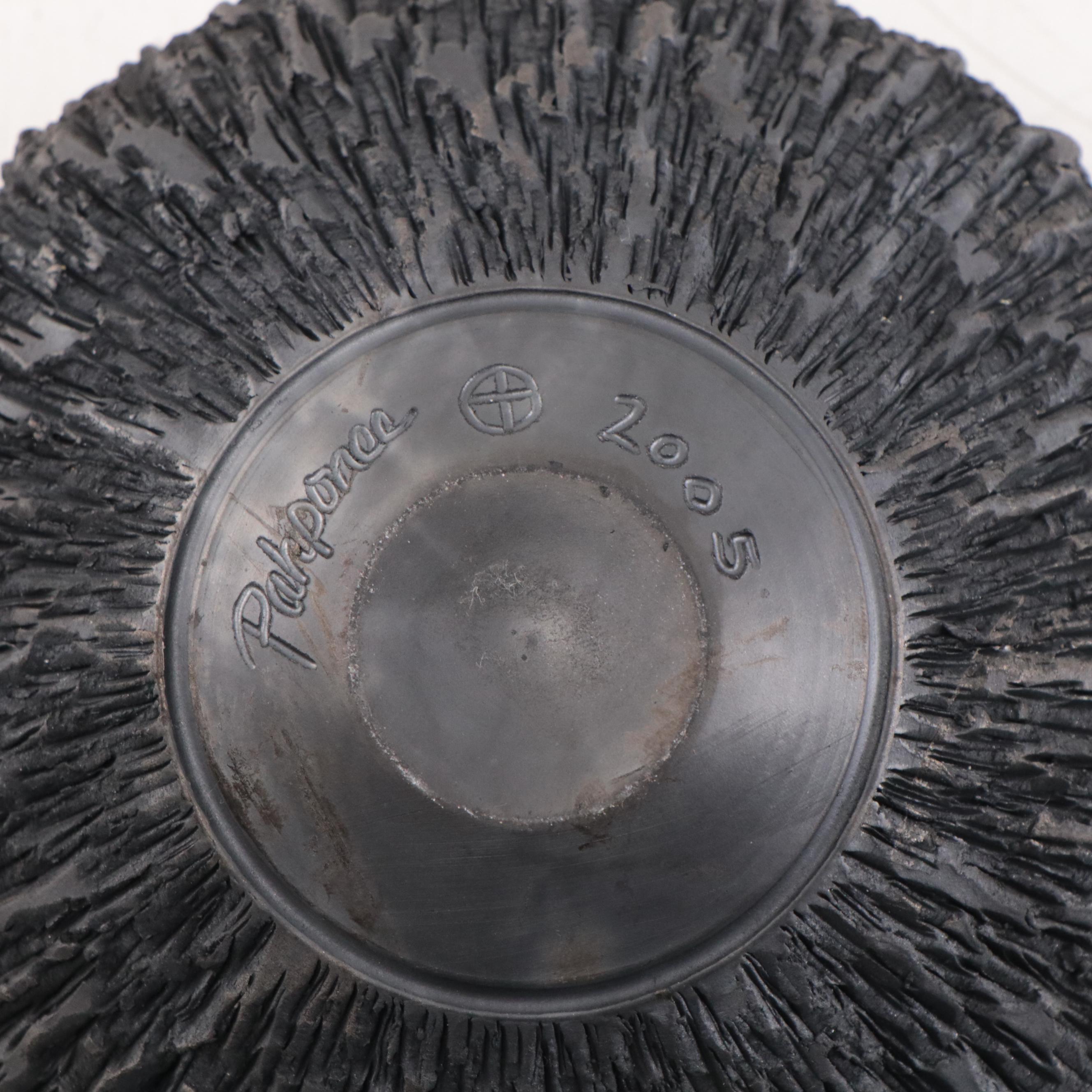 Pahponee Black Etched Seed Pot Vessel, 2005