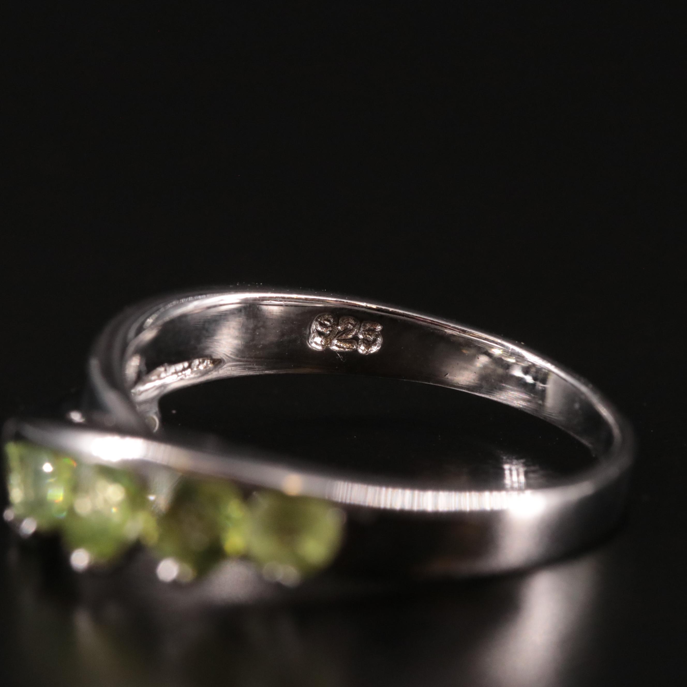 Sterling Peridot Crossover Ring