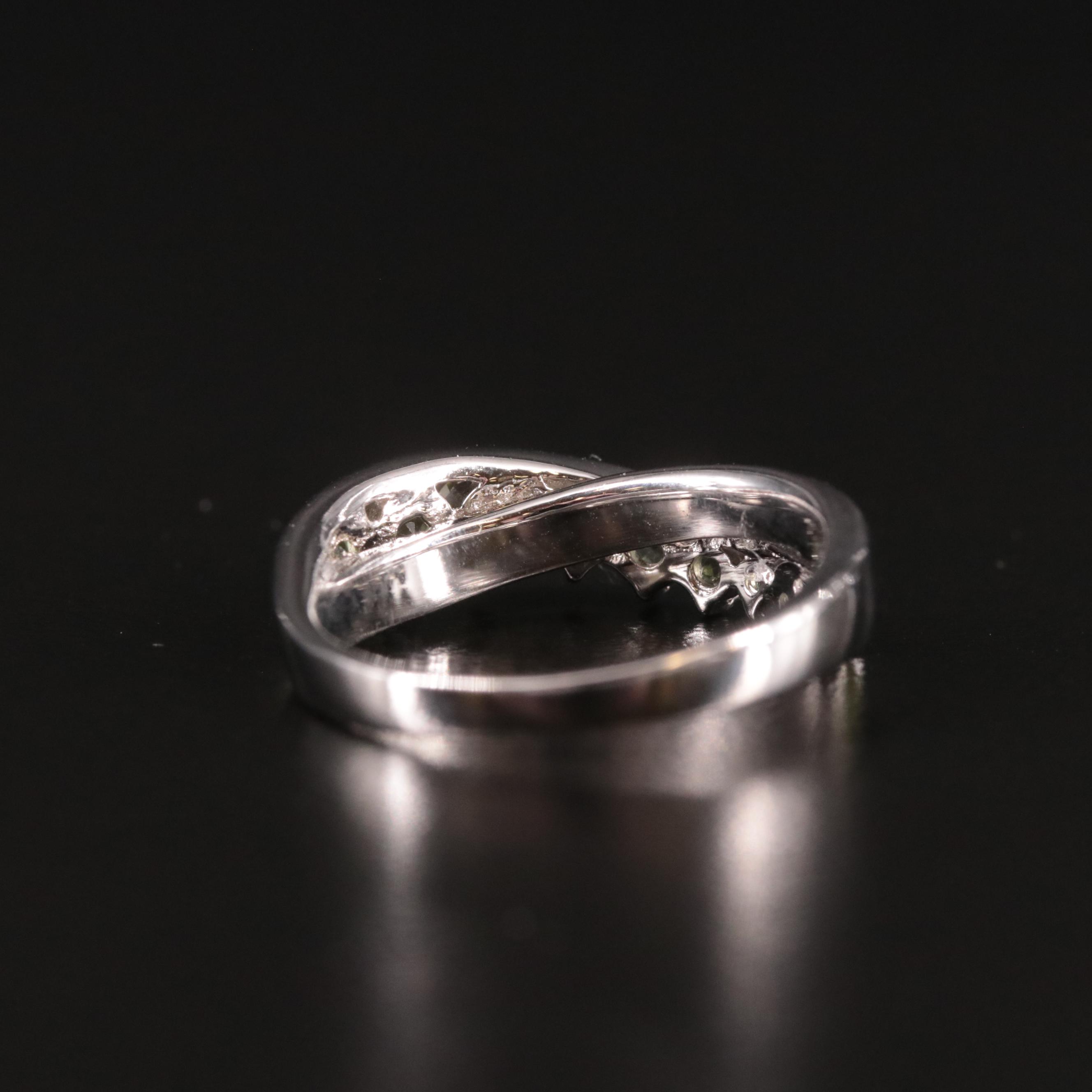 Sterling Peridot Crossover Ring