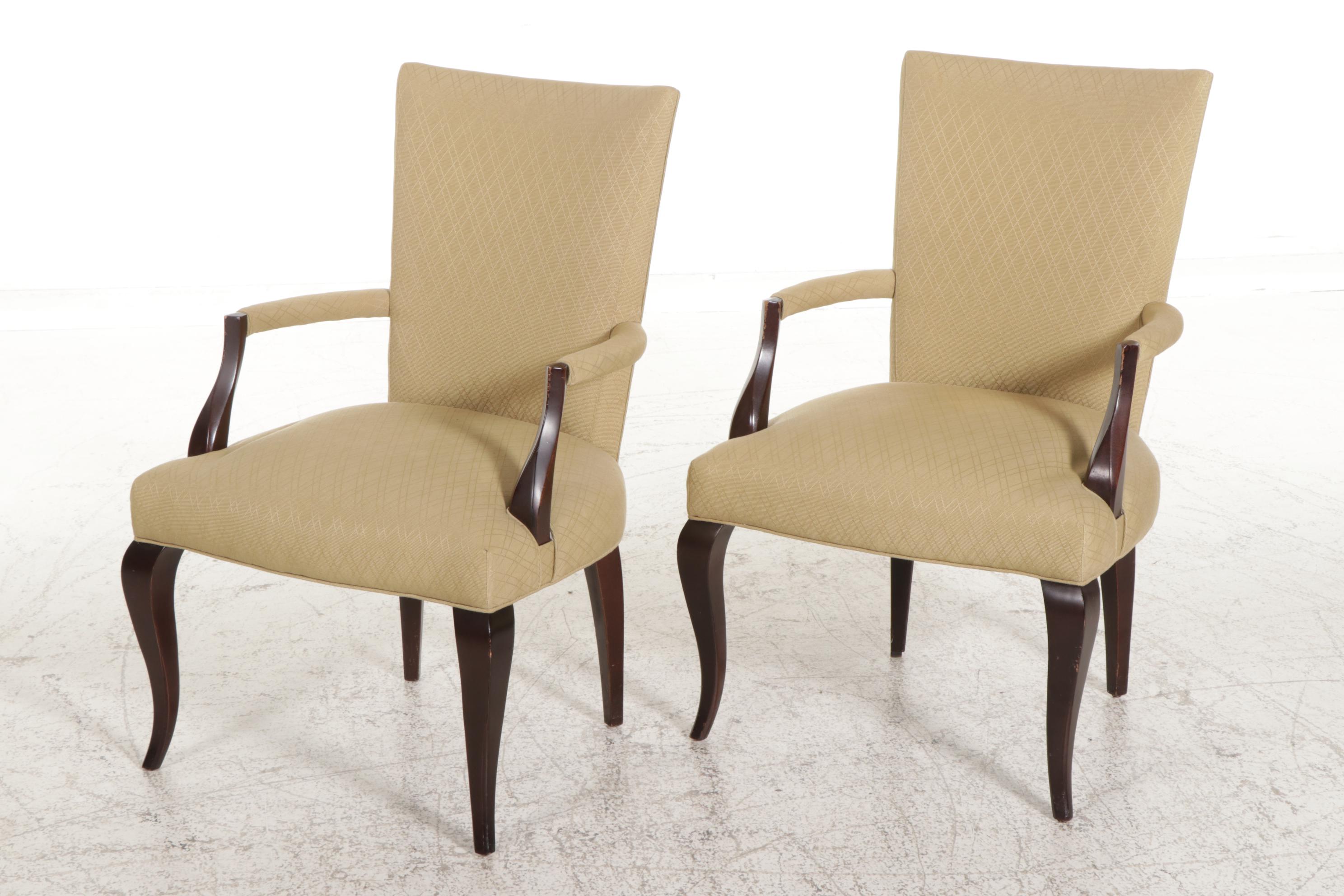 Pair of Barbara Barry for Baker Art Deco Style Armchairs