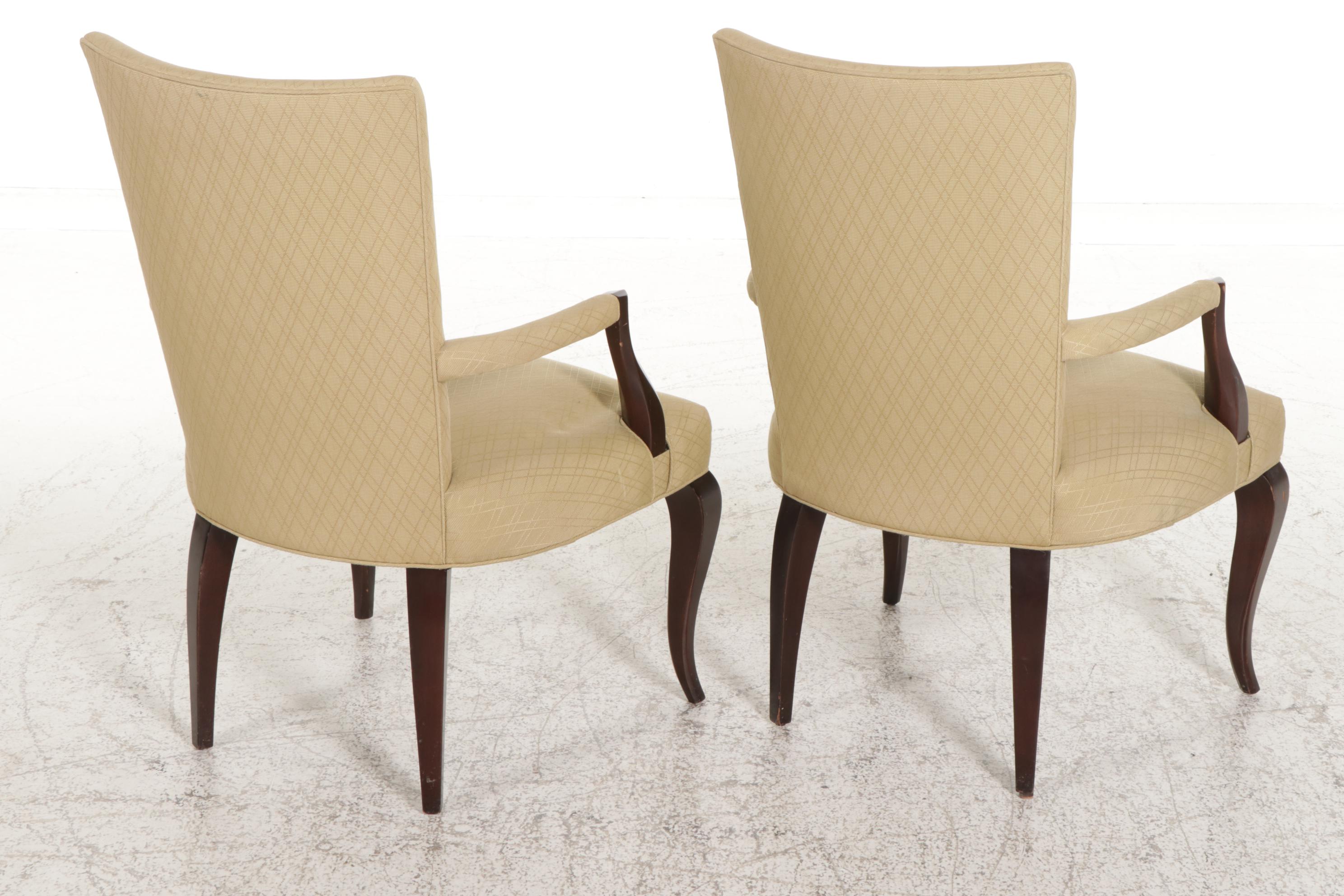 Pair of Barbara Barry for Baker Art Deco Style Armchairs