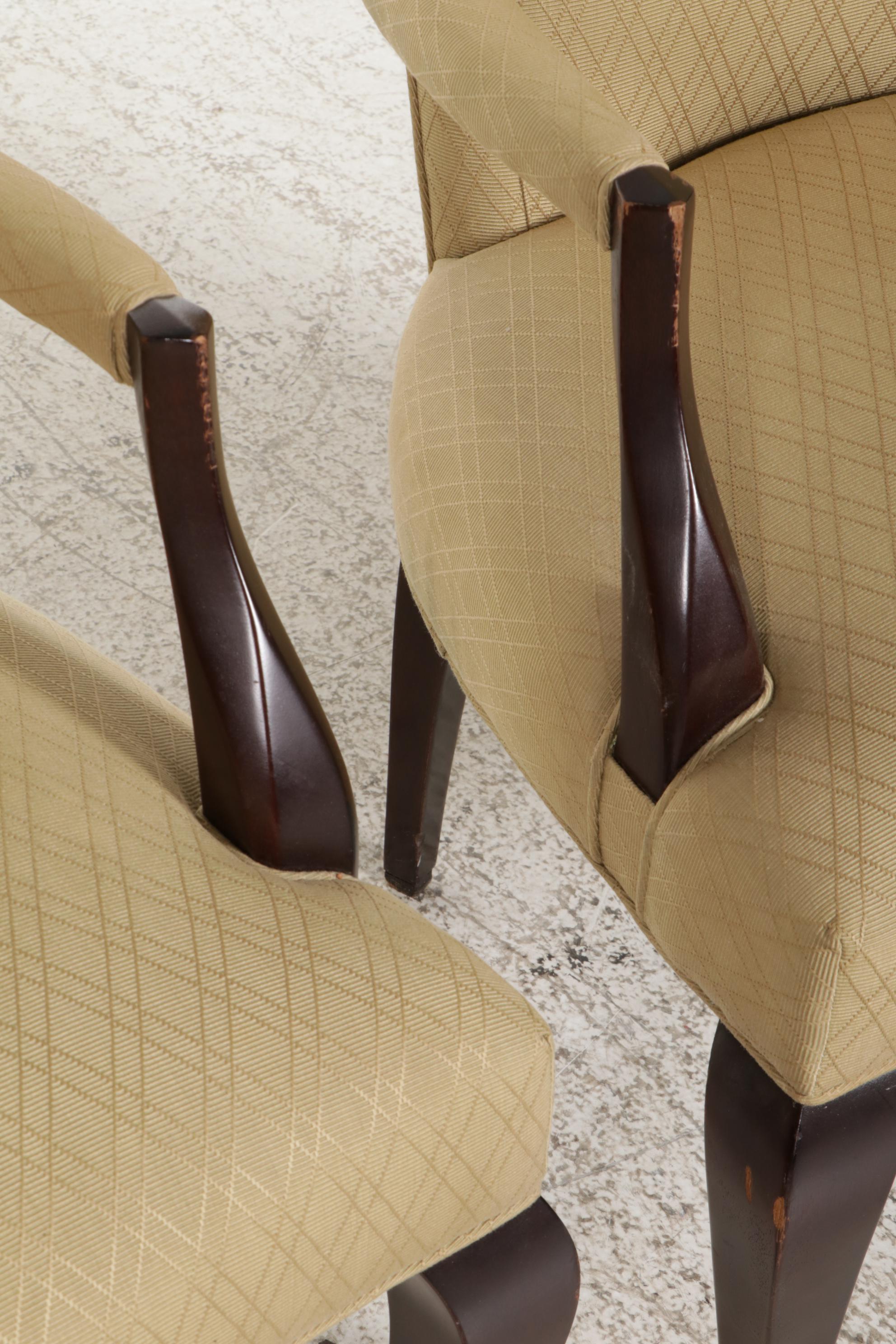 Pair of Barbara Barry for Baker Art Deco Style Armchairs