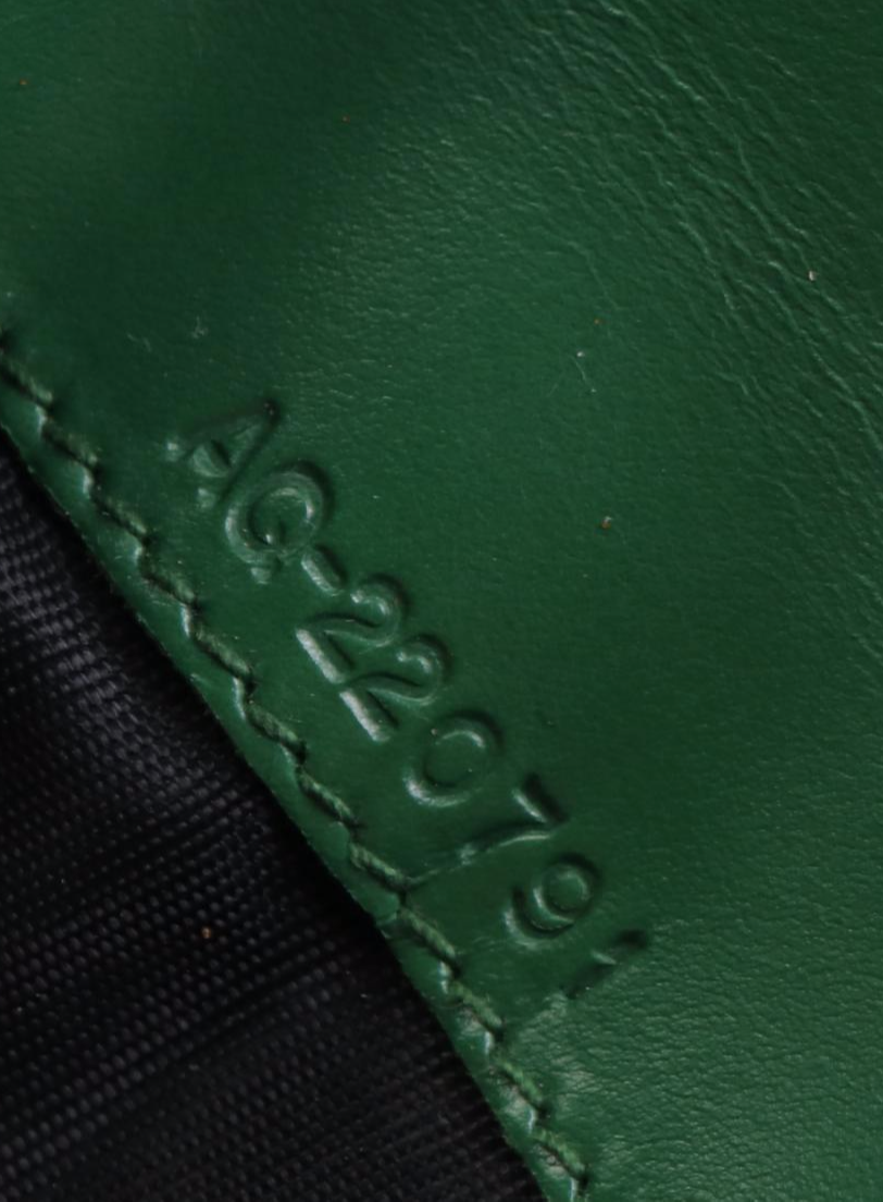 Salvatore Ferragamo Gancini Embossed Handbag and Wallet in Green Leather