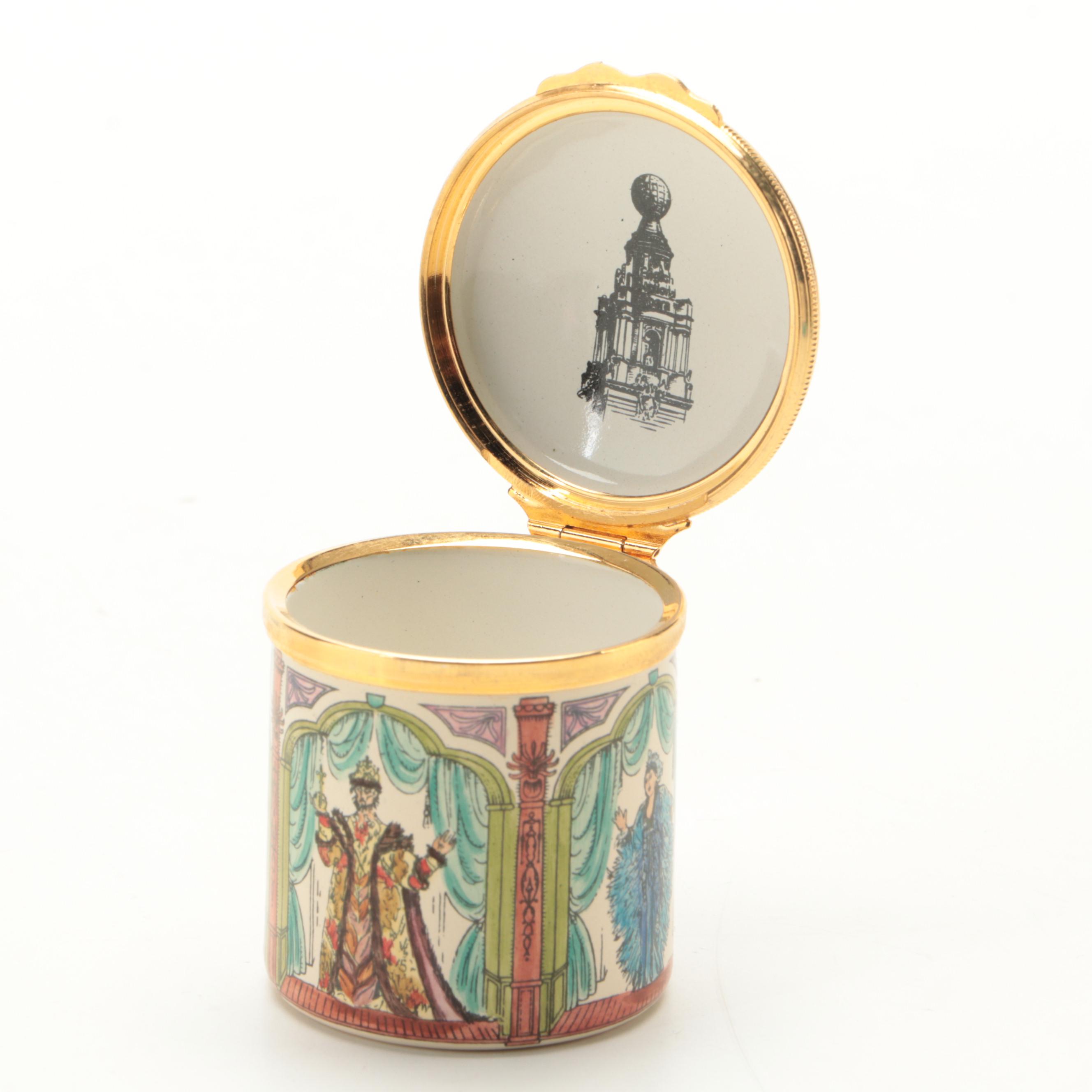 Halcyon Days 50th Anniversary English National Opera Box with Lion Head Box