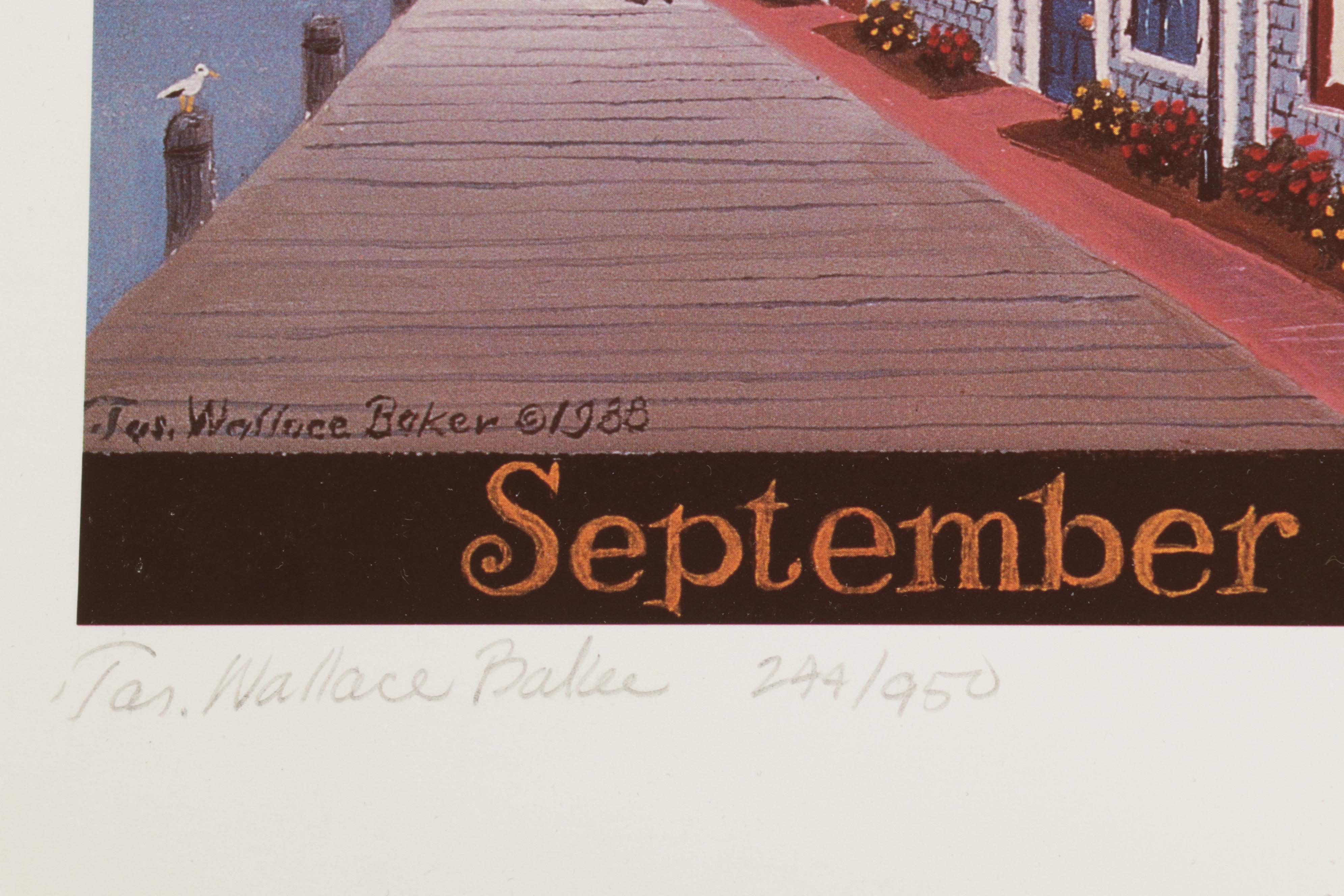 James Wallace Baker Offset Lithograph "A Nantucket Year," Circa 1986