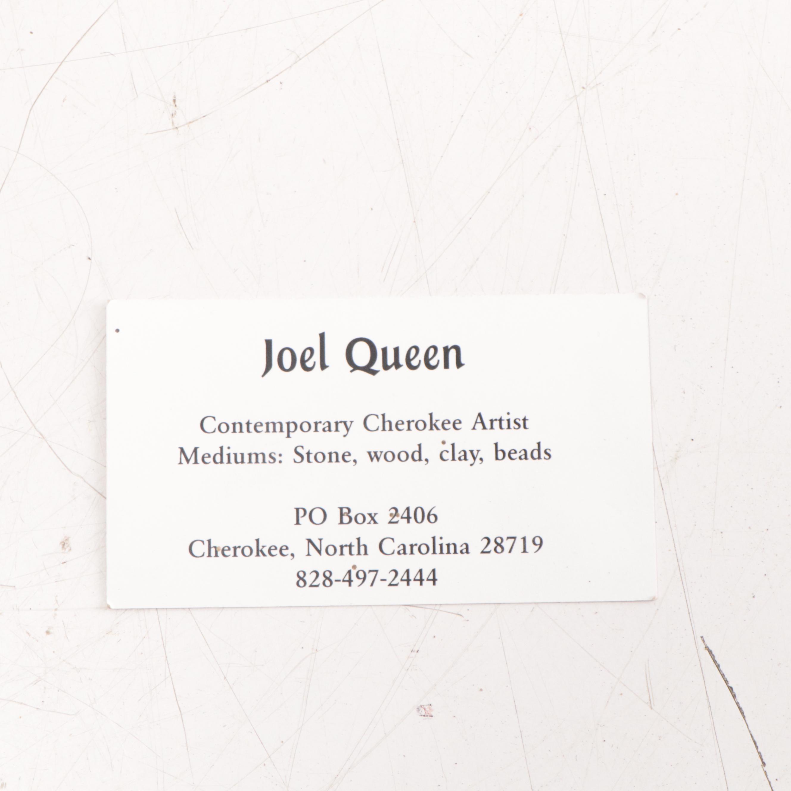 Joel Queen Cherokee Carved Earthenware Vessel, Late 20th Century