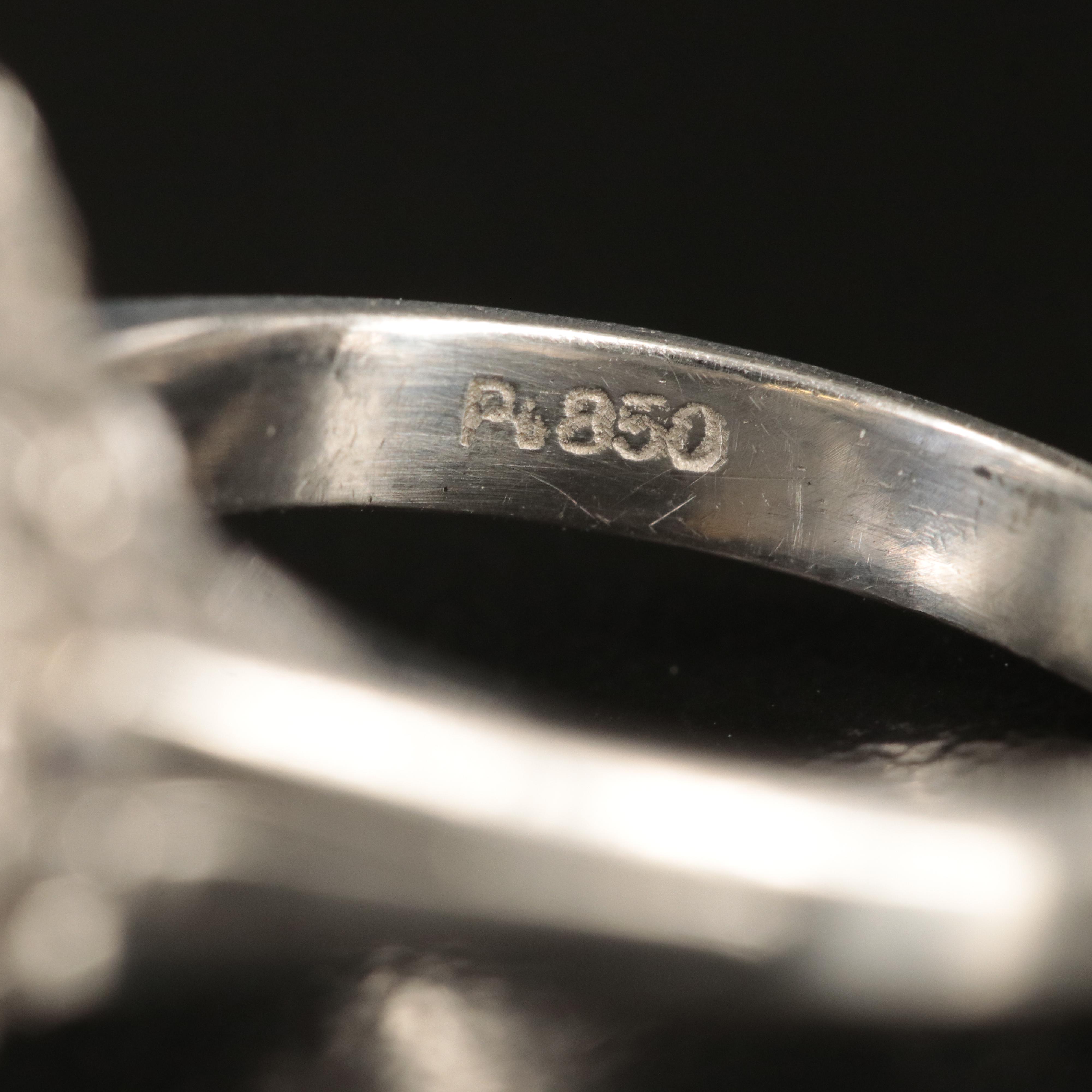 Platinum 6.01 CT Ceylon Sapphire and 1.31 CTW Diamond Ring with GIA Report