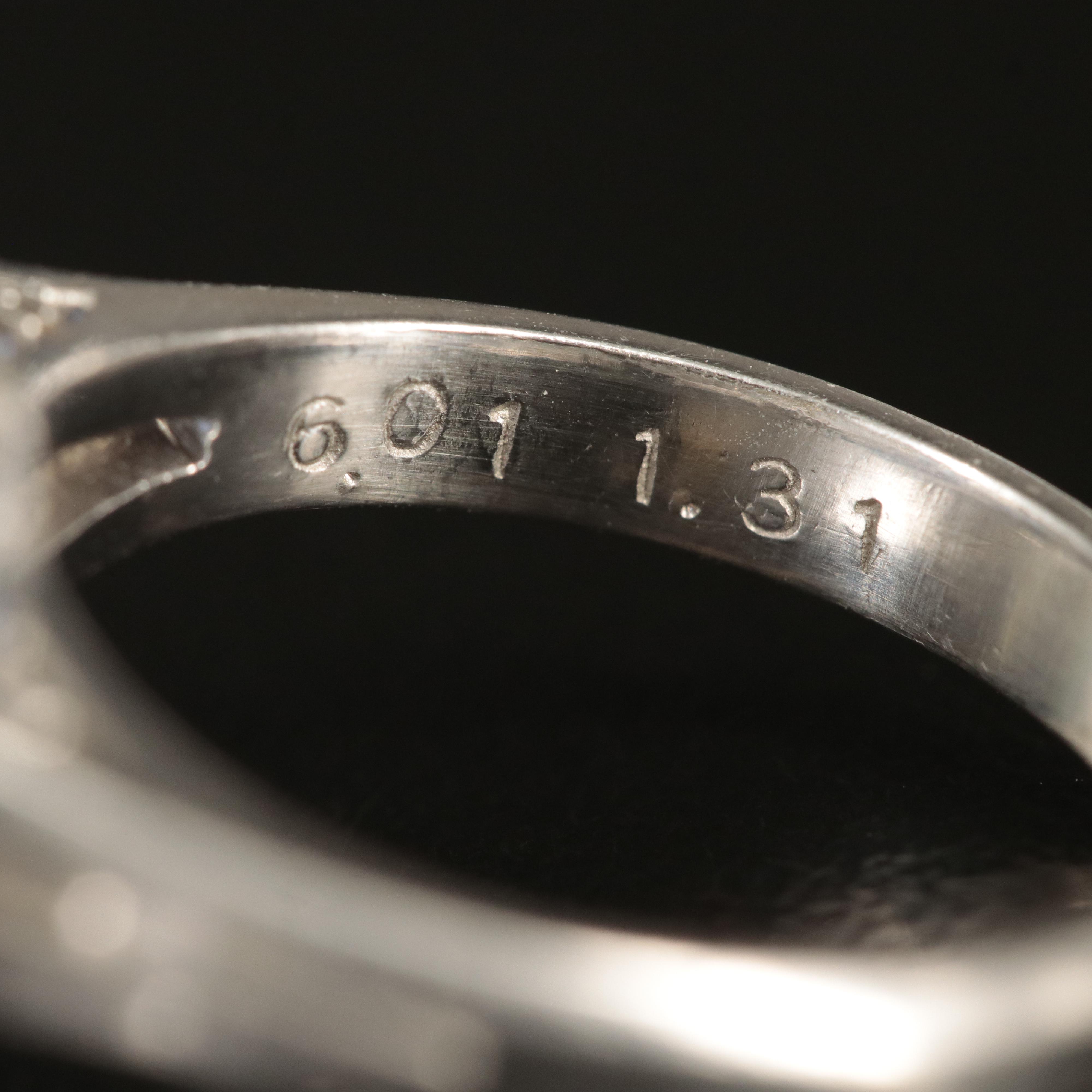 Platinum 6.01 CT Ceylon Sapphire and 1.31 CTW Diamond Ring with GIA Report