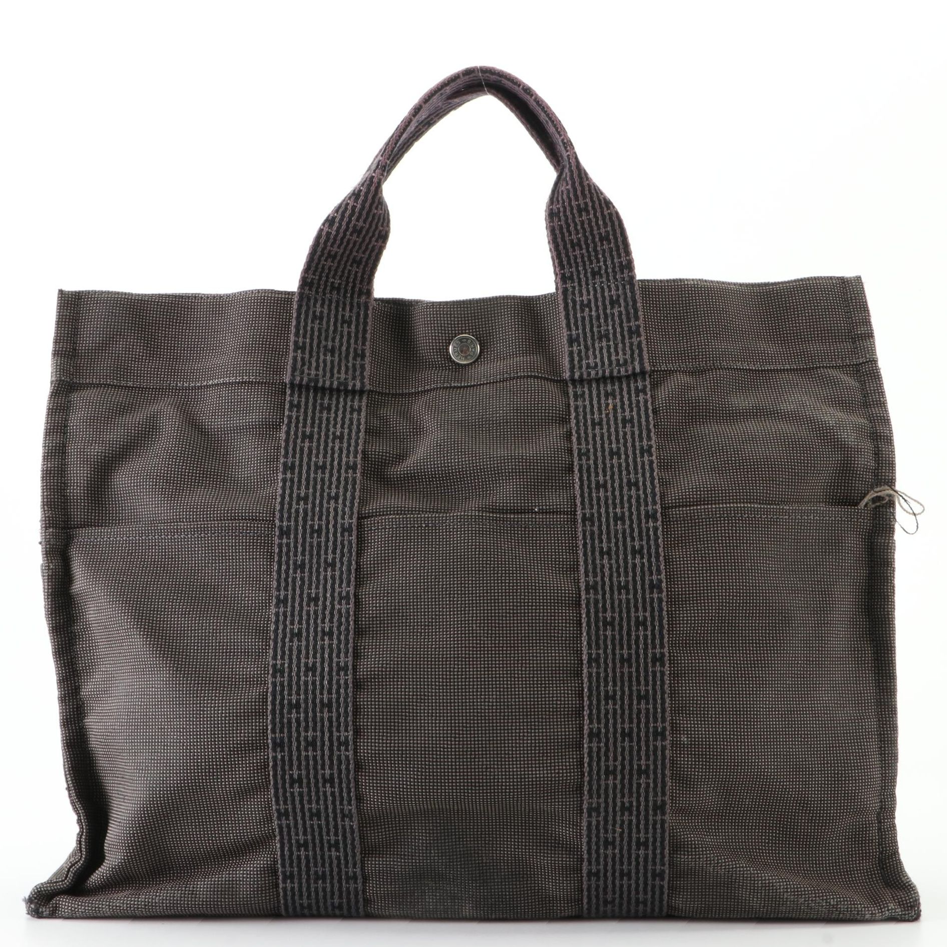 Hermès Herline Fourre Tout in Grey Nylon