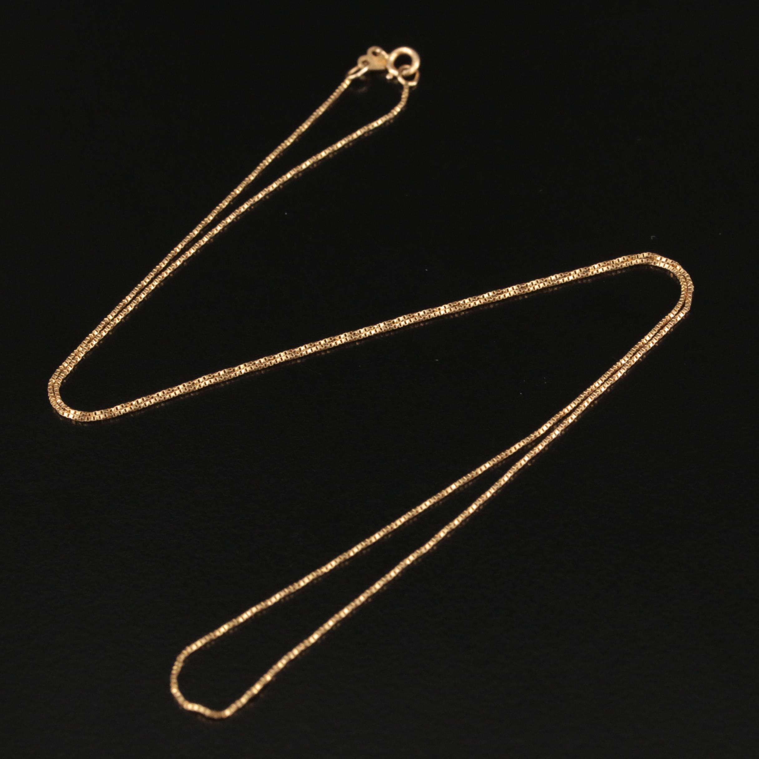 Italian 14K Box Chain Necklace