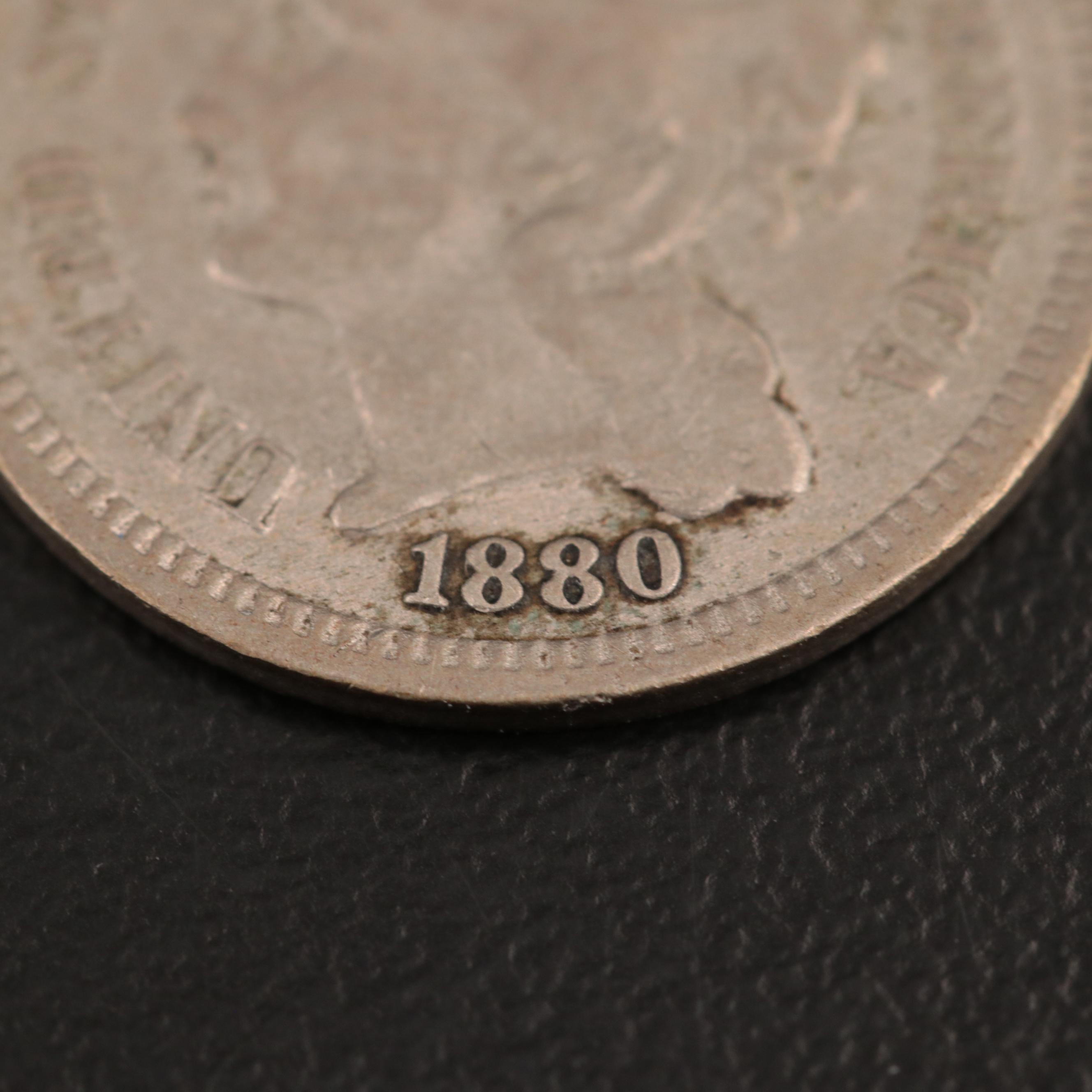 Low Mintage 1880 Three Cent Nickel