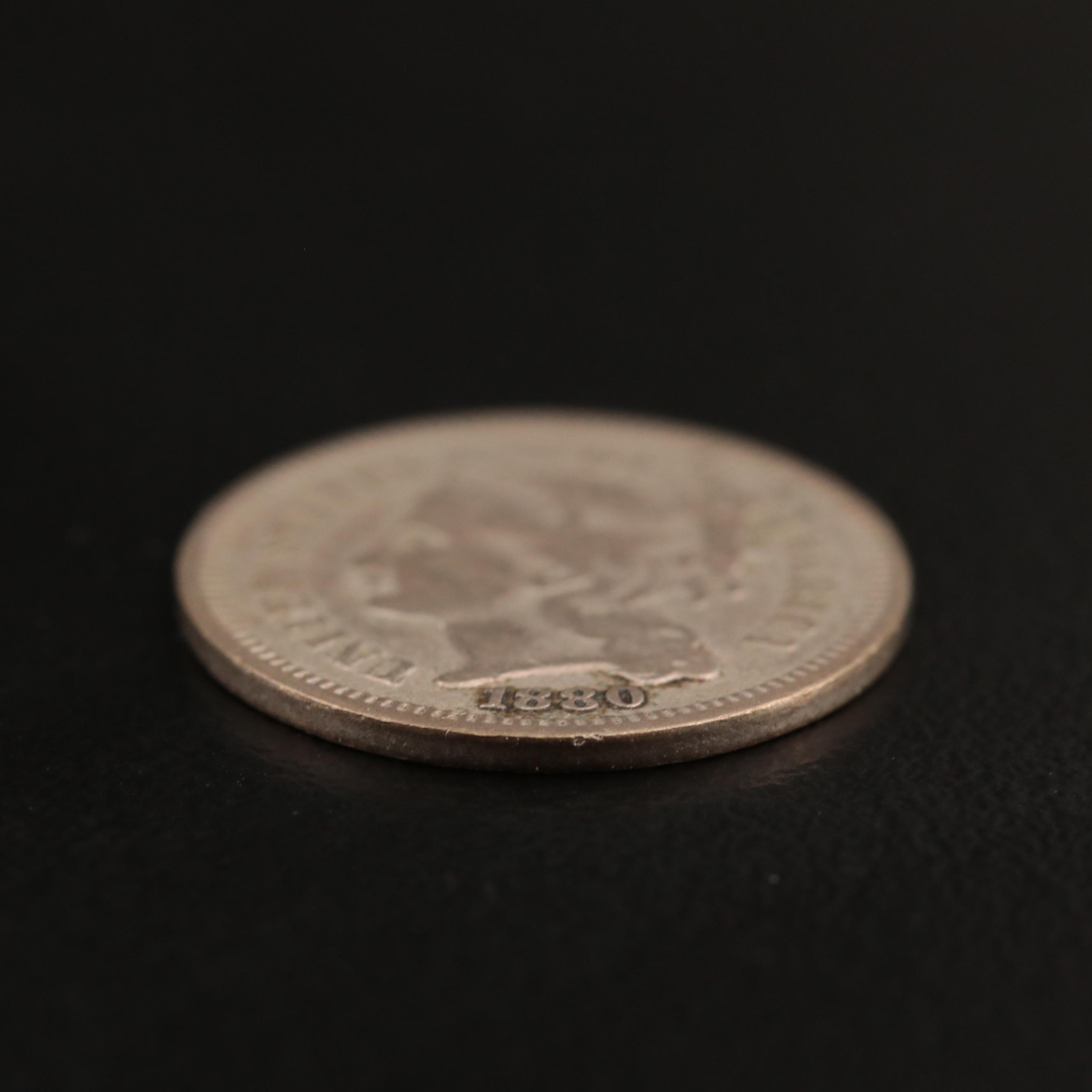 Low Mintage 1880 Three Cent Nickel