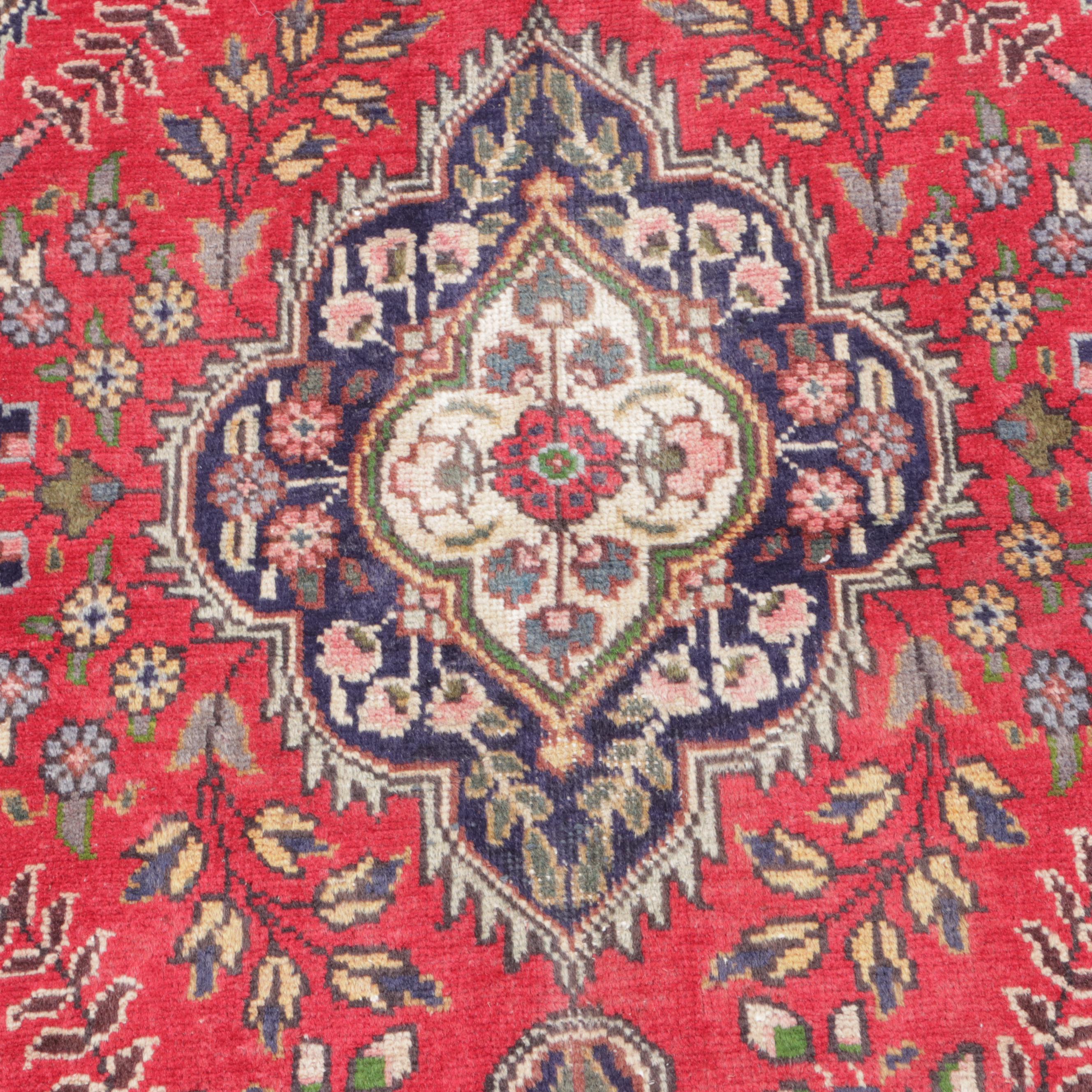 3'2 x 4'10 Hand-Knotted Persian Yazd Accent Rug