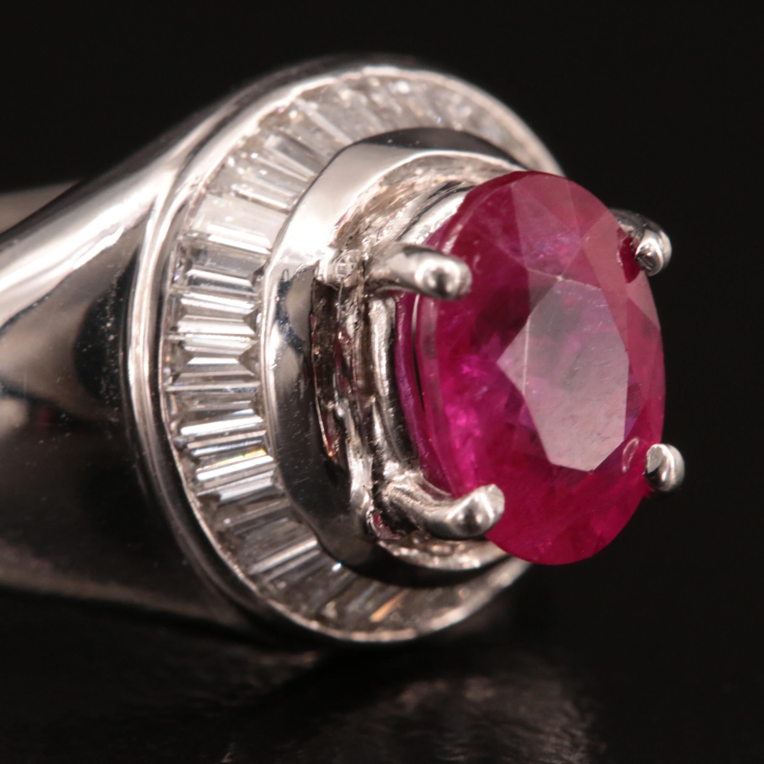 18K 1.66 CT Ruby and Diamond Ring