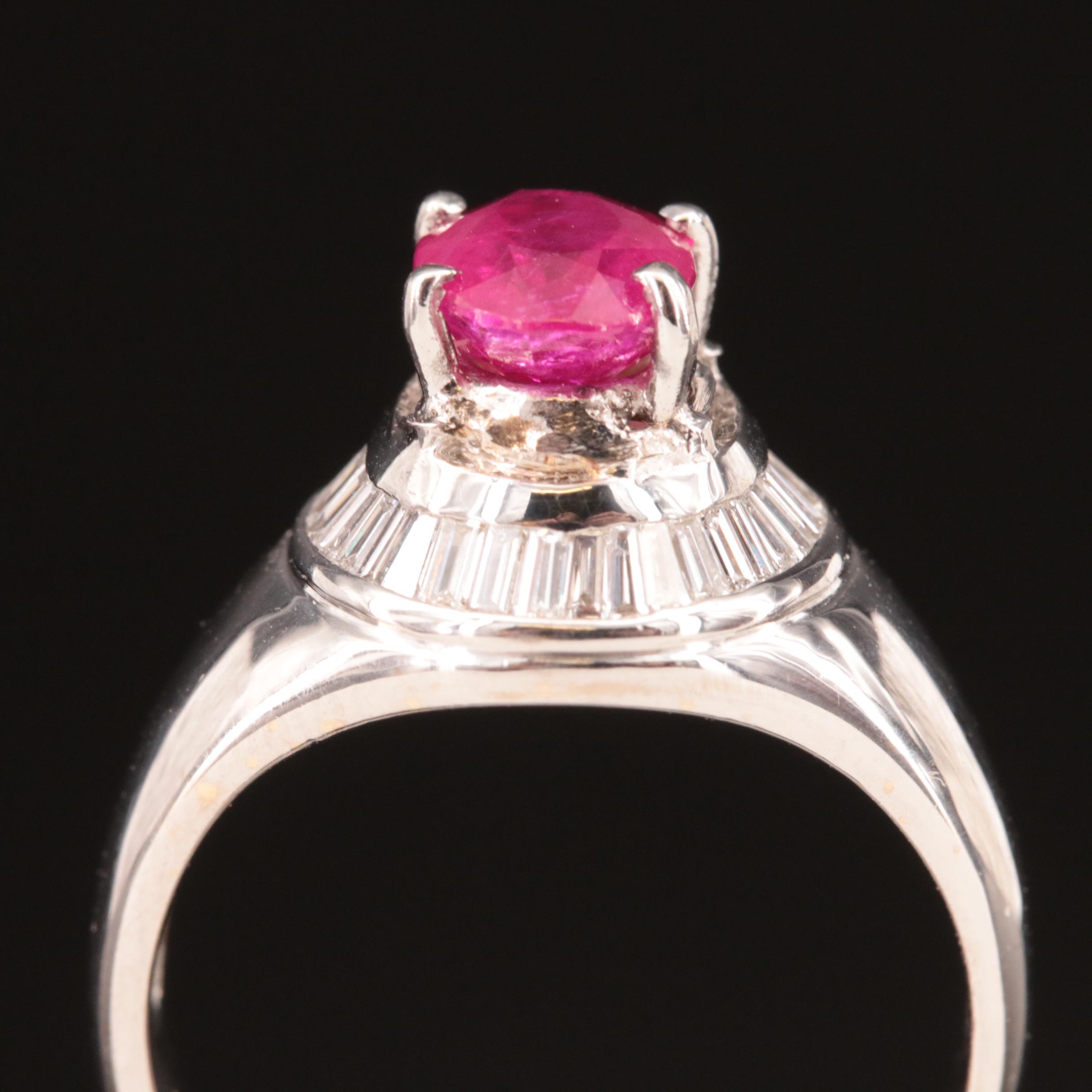 18K 1.66 CT Ruby and Diamond Ring