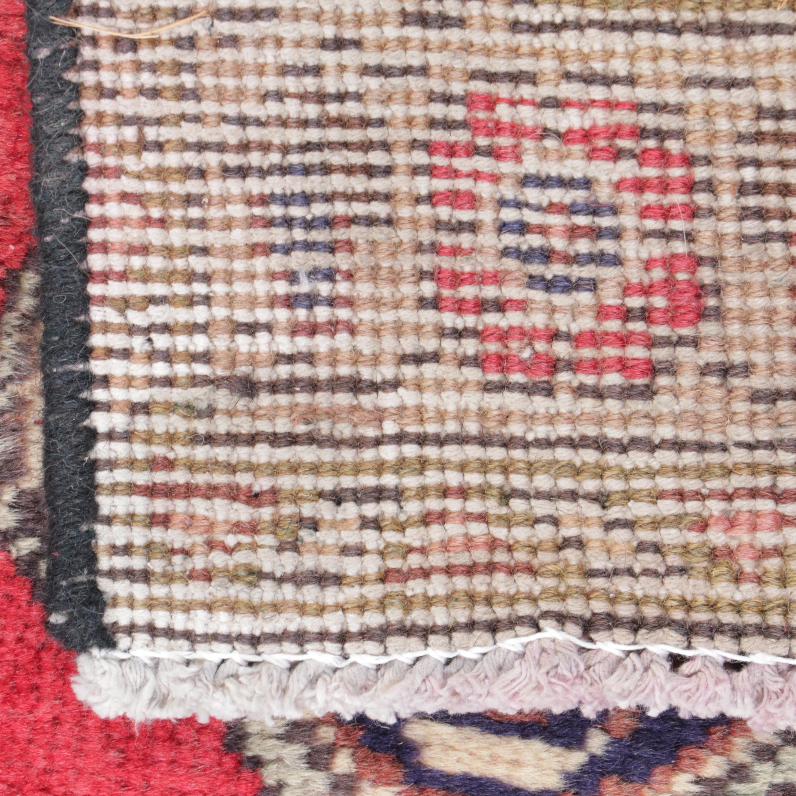 3'2 x 4'10 Hand-Knotted Persian Yazd Accent Rug