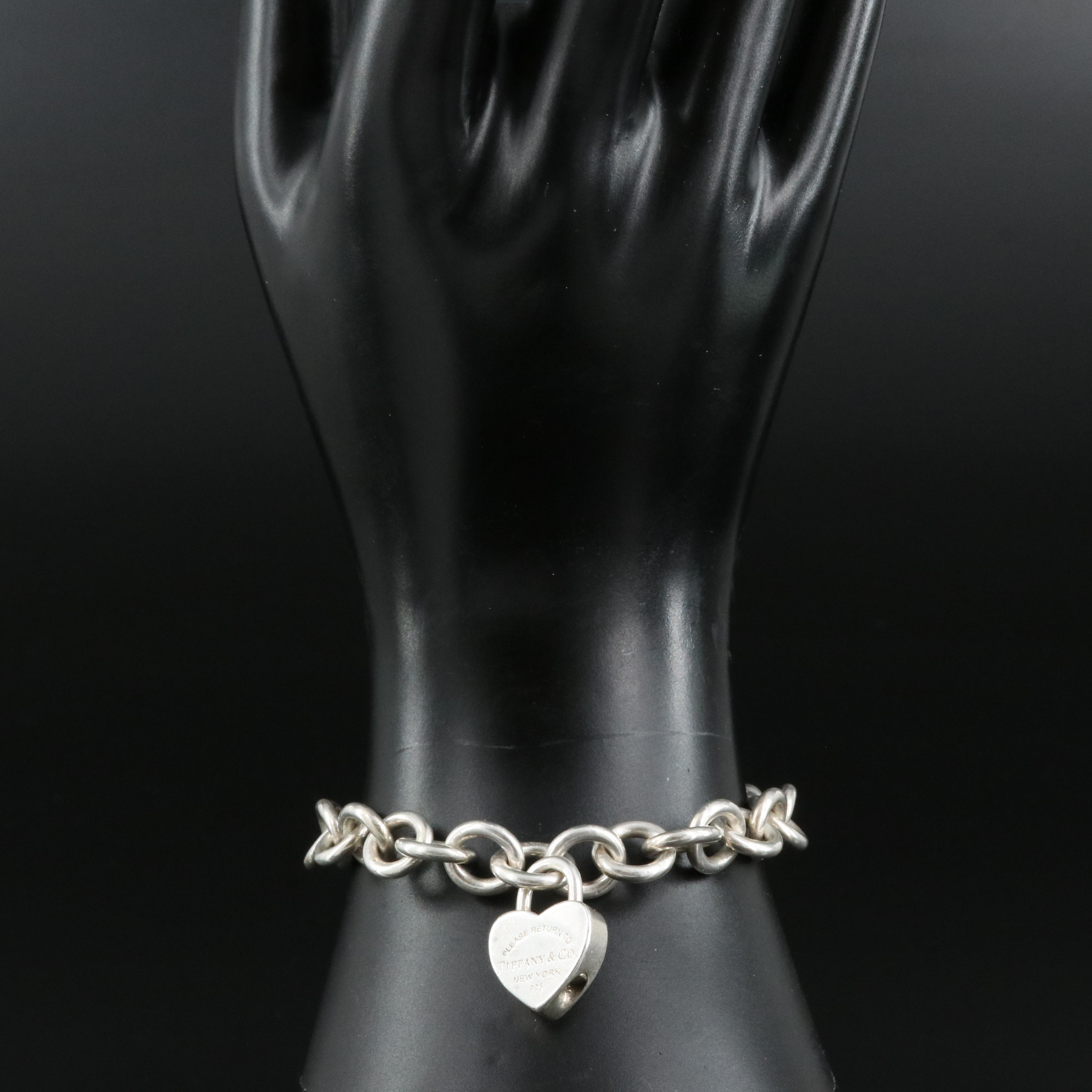 Tiffany & Co. Sterling "Return to Tiffany" Heart Lock Bracelet