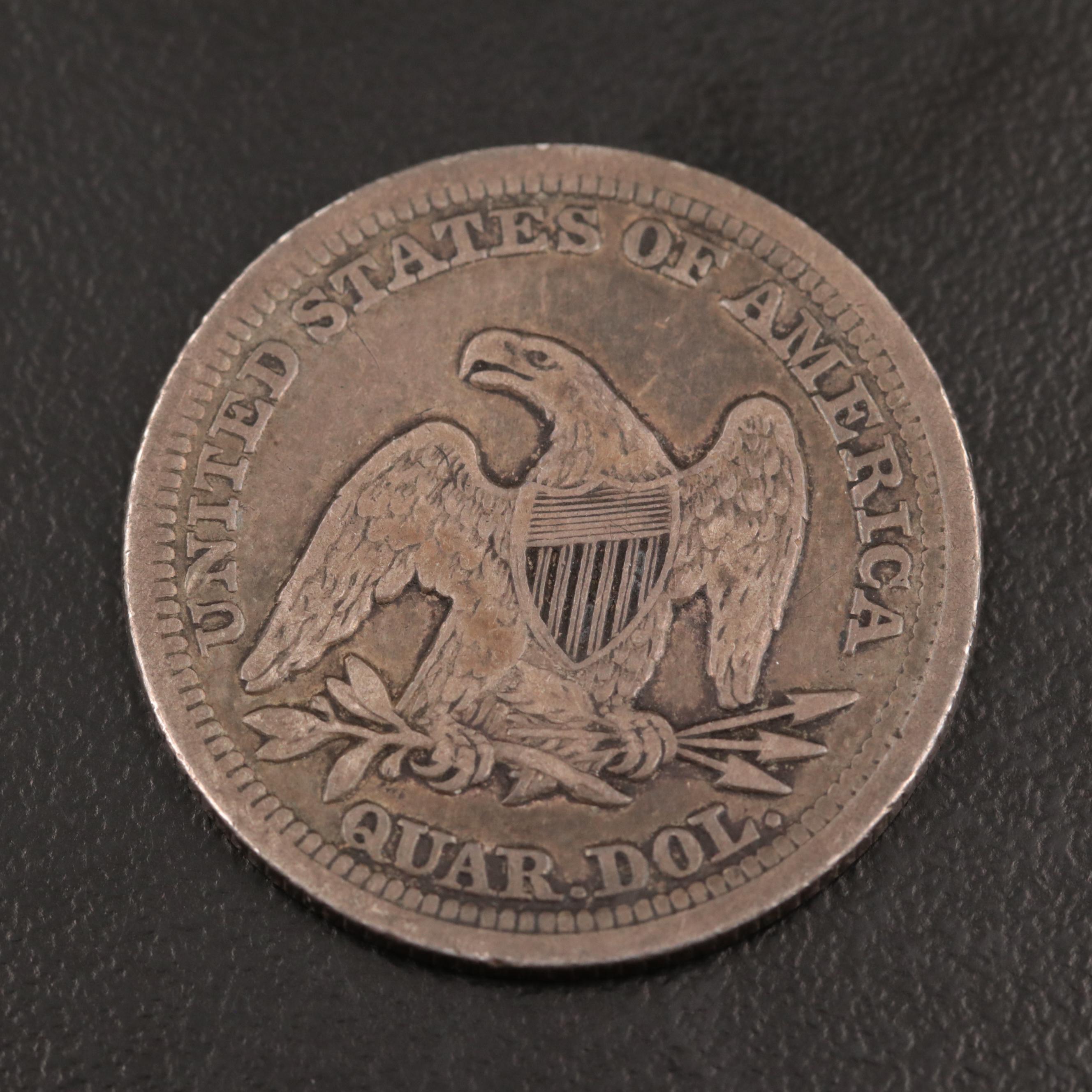 1855 w/Arrows, Seated Liberty Silver Quarter Dollar