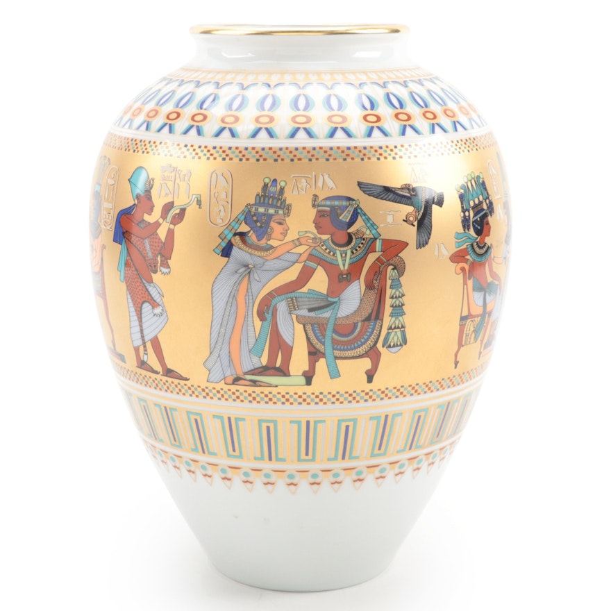 Kaiser Porcelain "Scenes from the Tomb of Tutankhamun" Vase