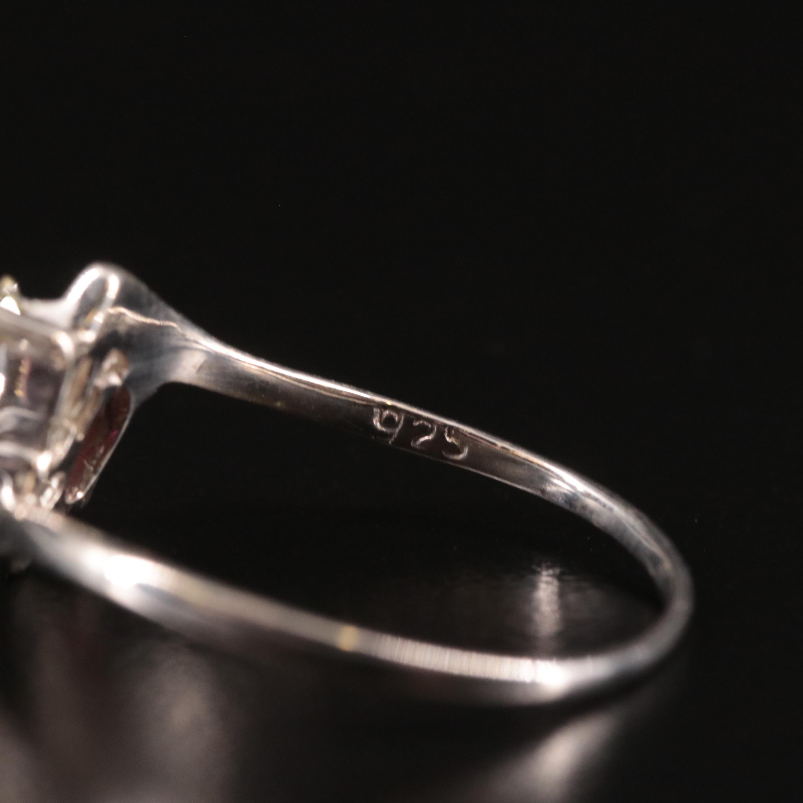 Sterling Citrine and Garnet Ring