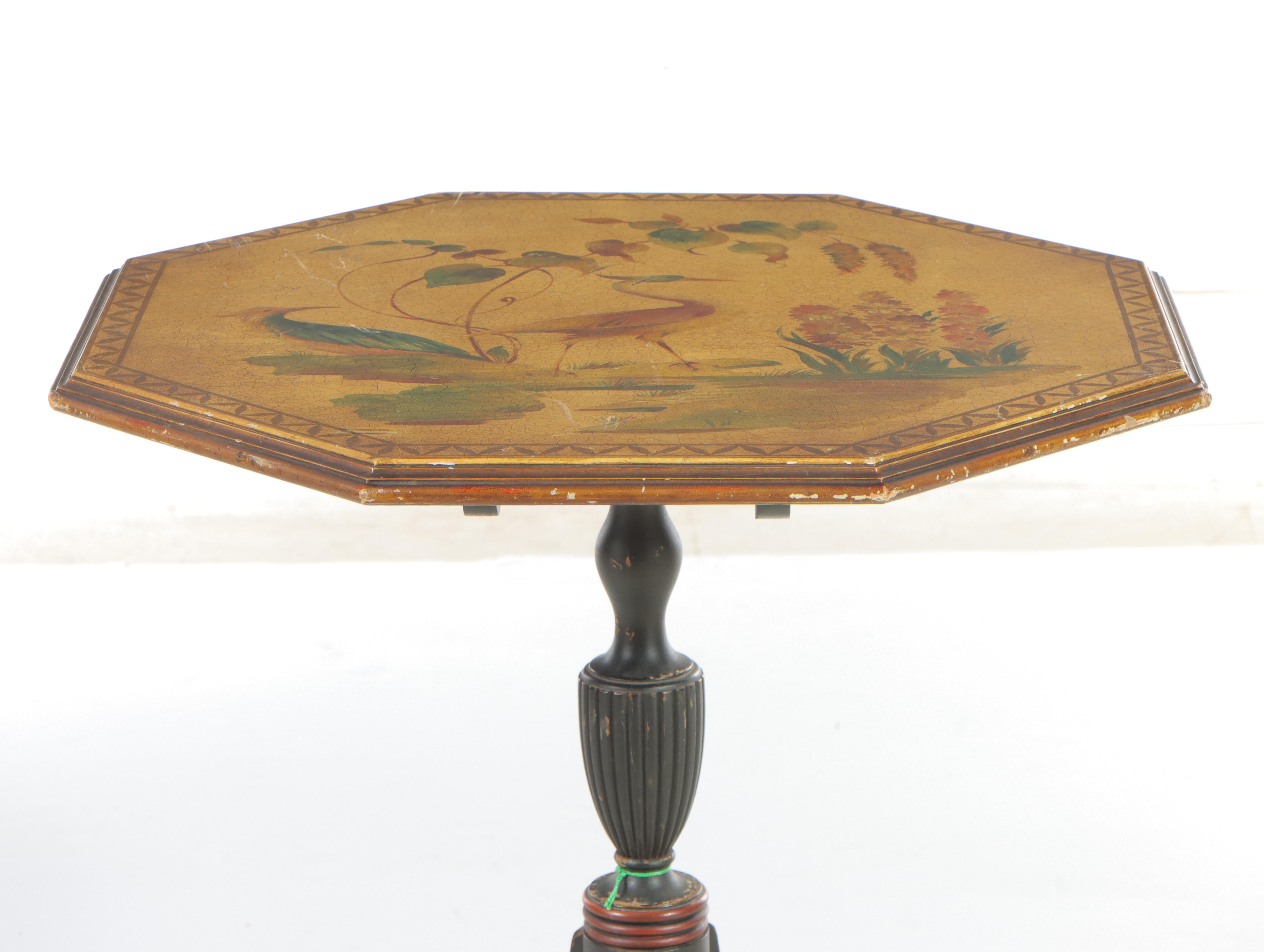 Neoclassical Style Paint-Decorated Tilt-Top Table, Early to Mid 20th Century