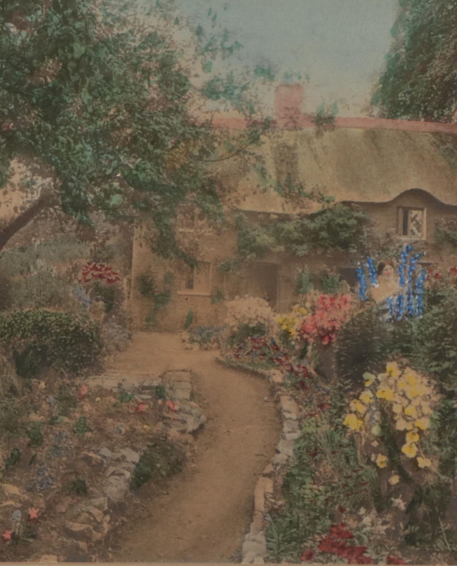 Wallace Nutting Hand-Colored Photograph of a Cottage Garden