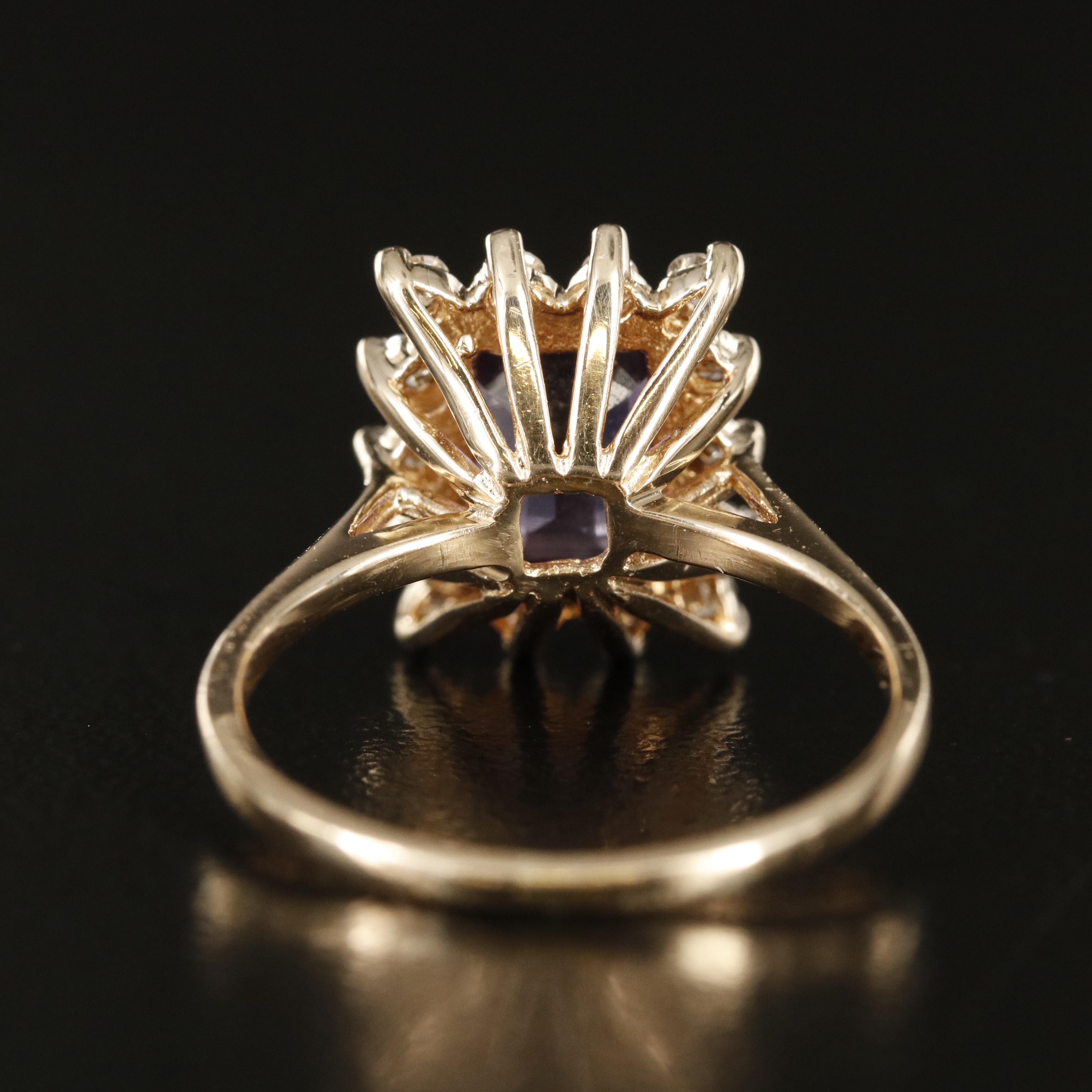 14K Amethyst and Diamond Ring