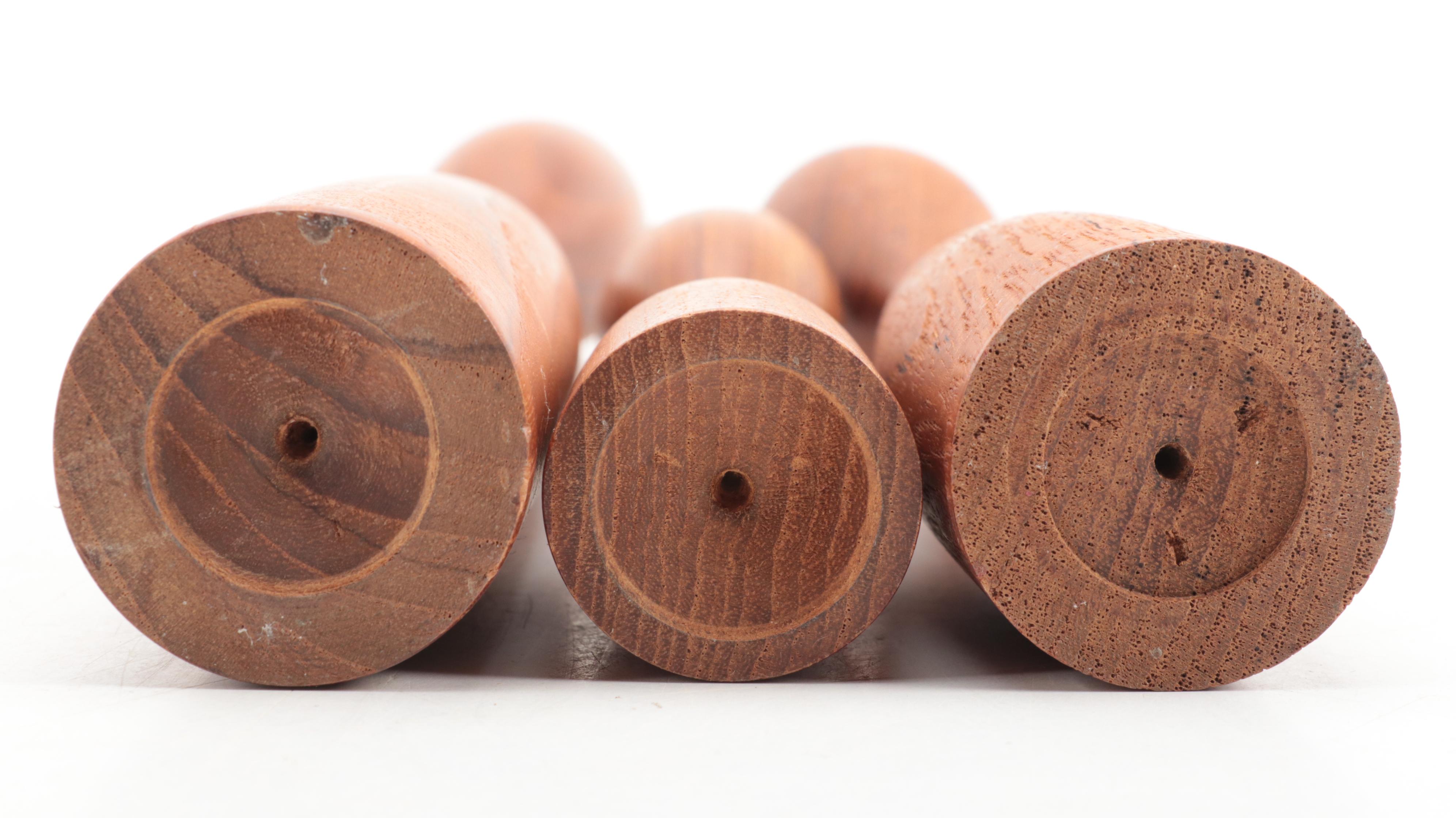 Danish Modern Teak Tulip Candlesticks, Mid-20th Century