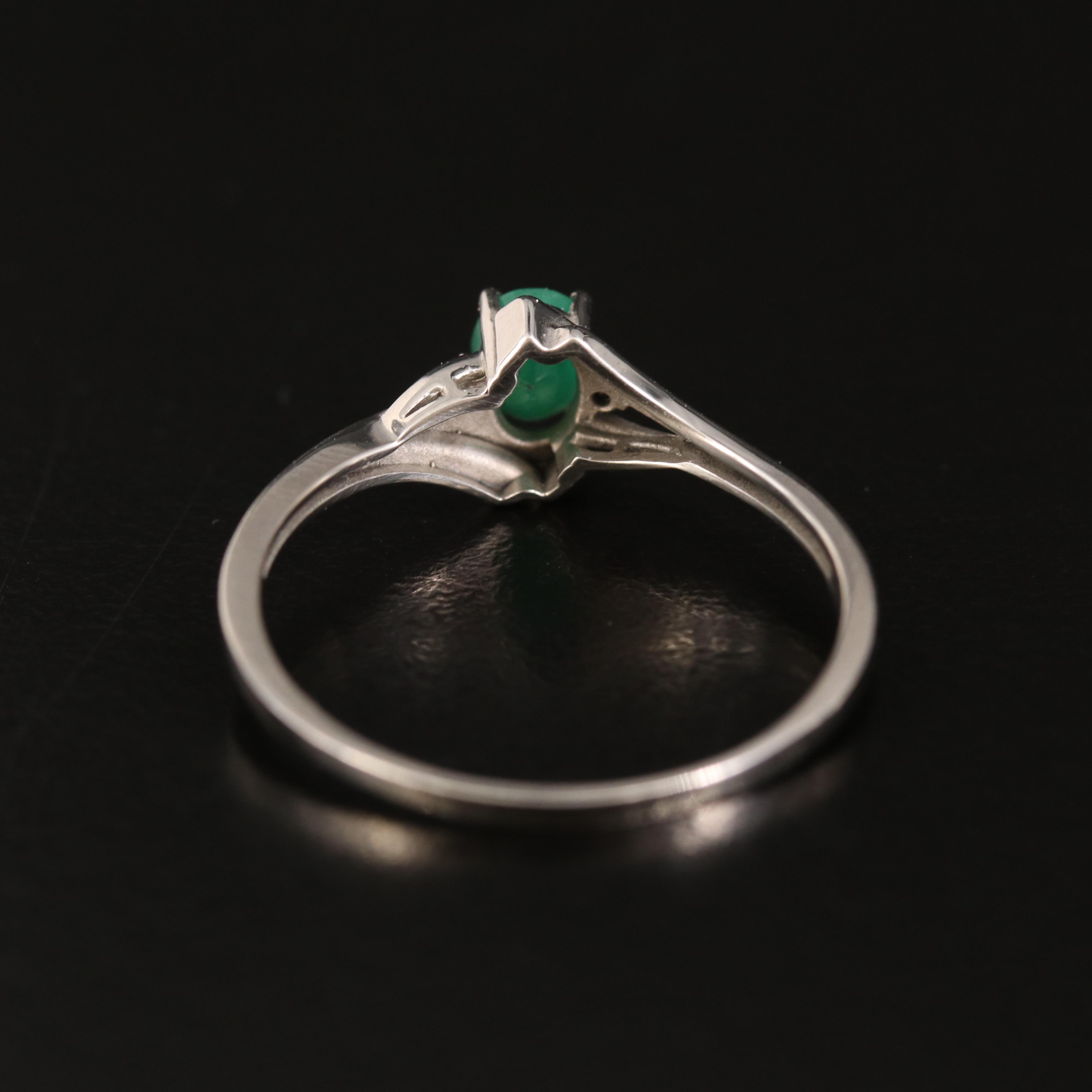 14K Emerald and Diamond Ring
