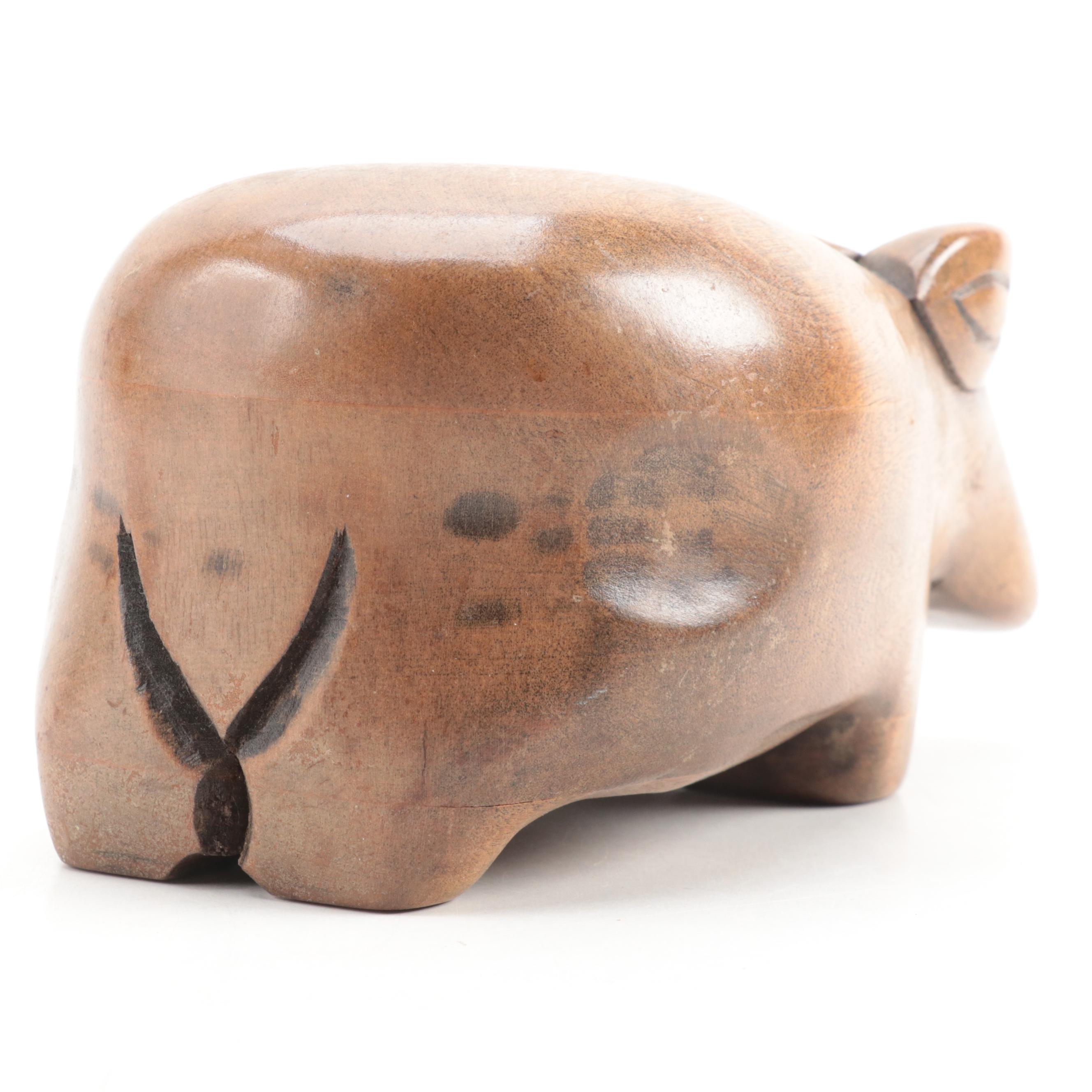 Carved Wooden Figurine, Mid to Late 20th Century