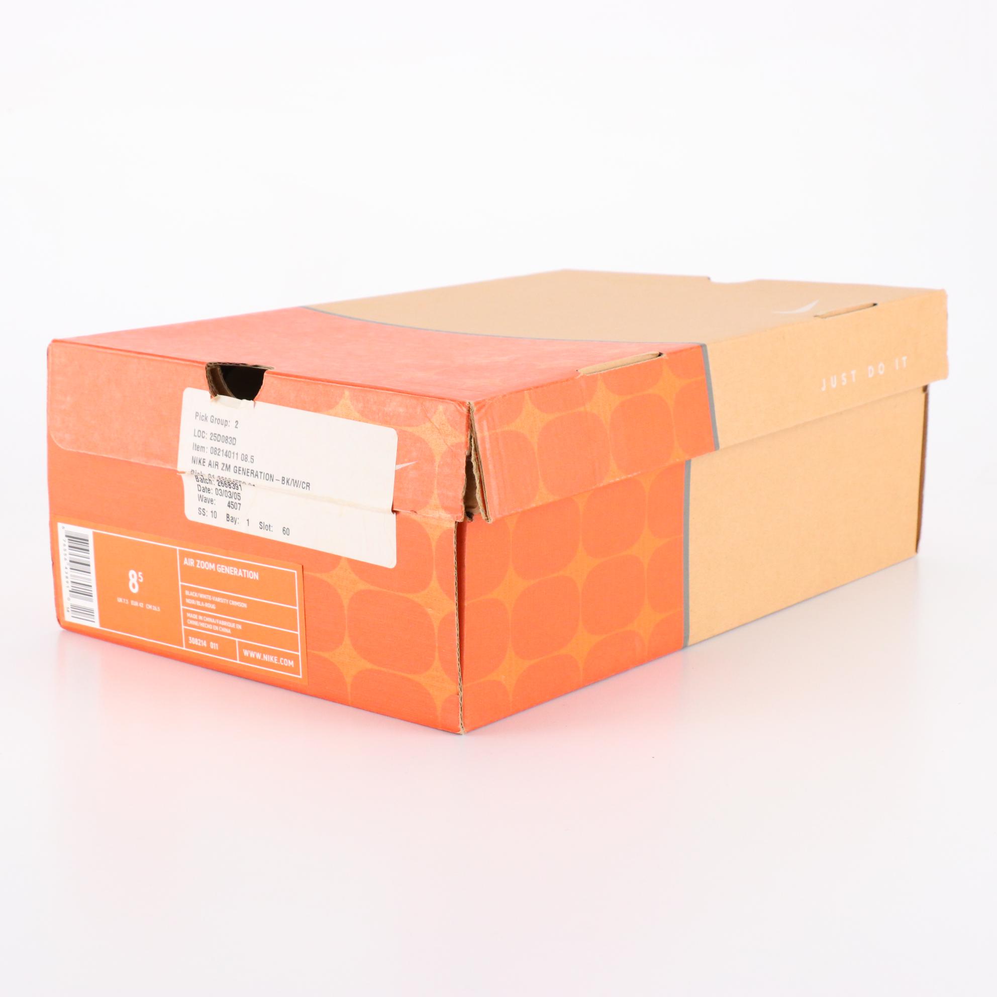 Unopened Men's Nike Air Zoom Generation Circa 2005 in Black and Varsity Crimson