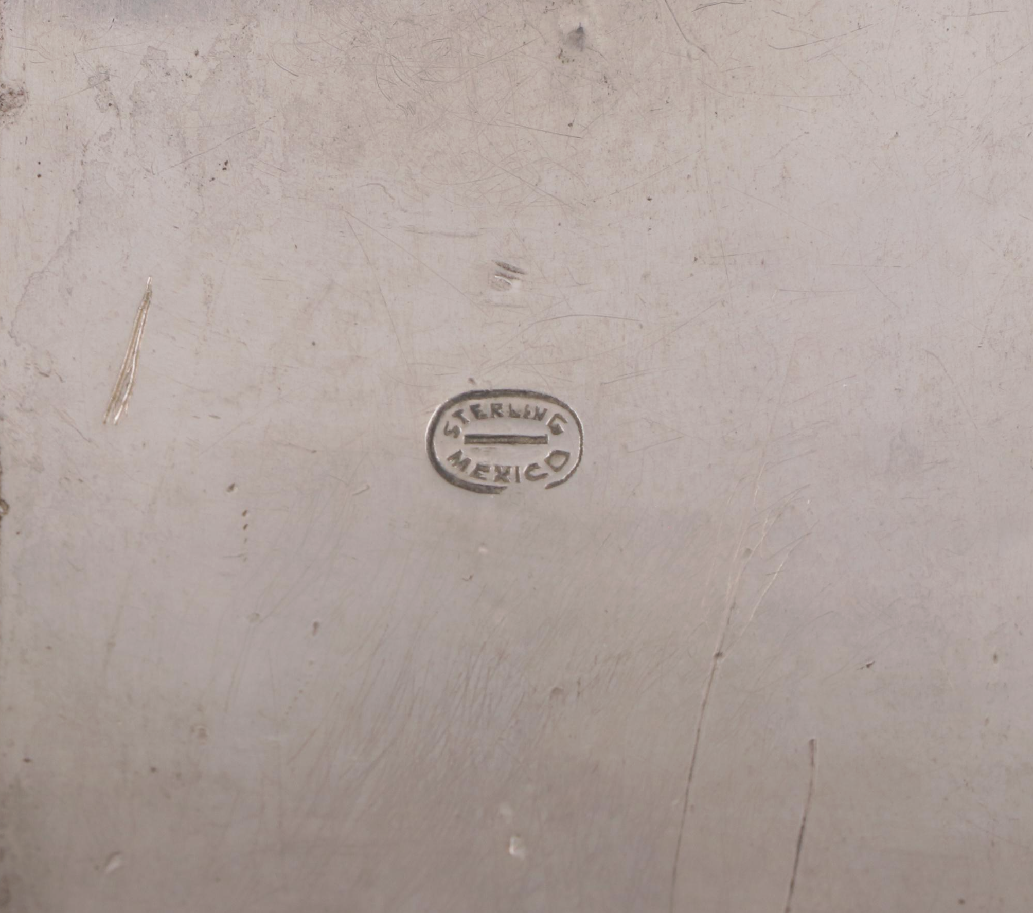 Sterling Silver and Metal Inlay Pillbox and Longhorn Buckle with Other Buckle